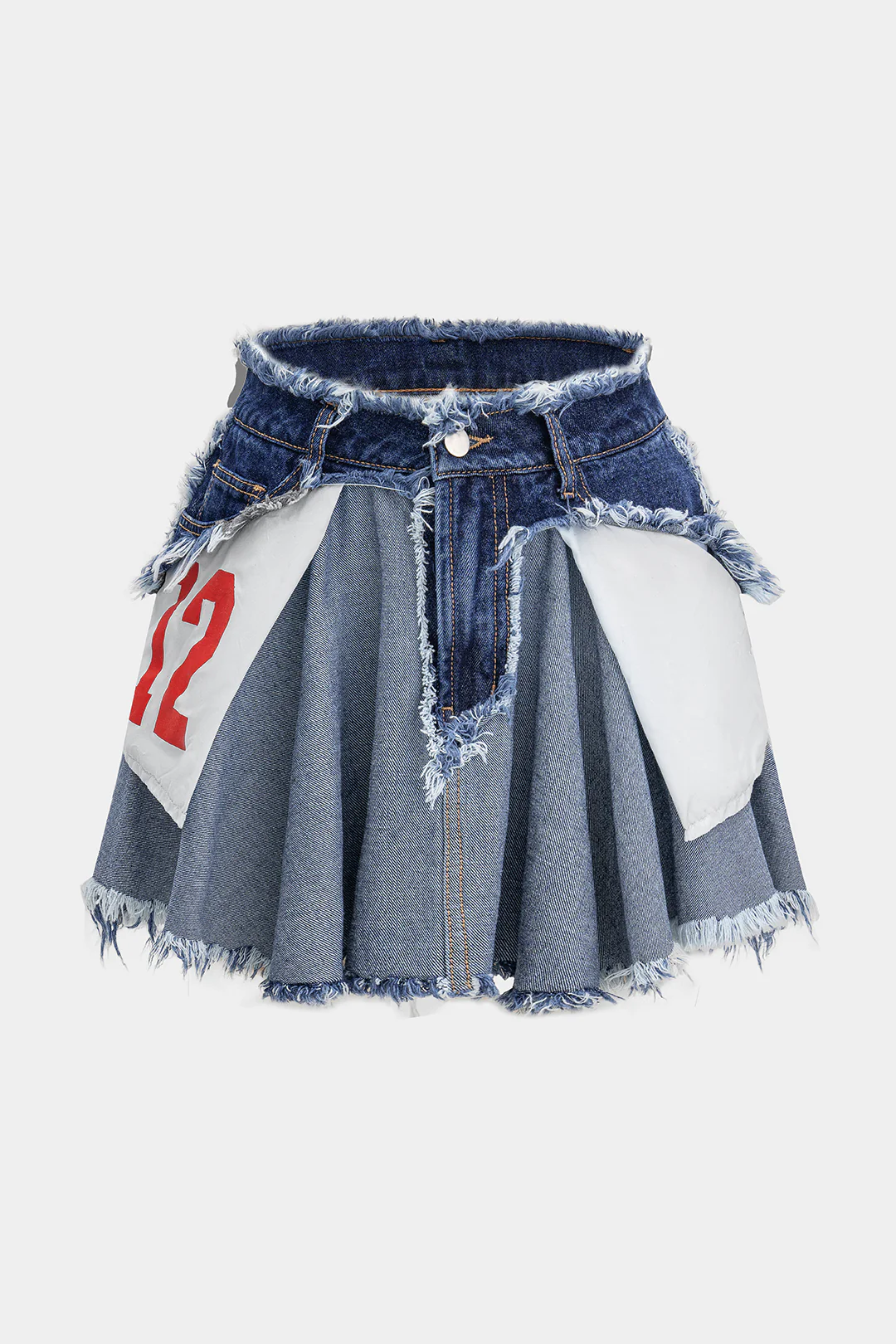 Denim Ripped Frayed Skirt - Weenar