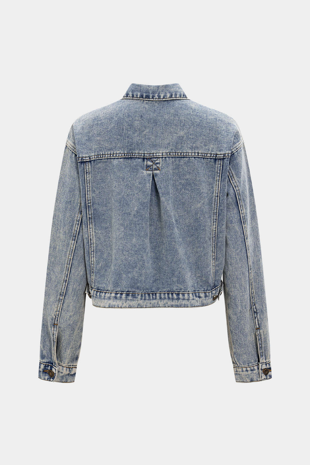 Denim Washed Button Pocket Outerwear - Weenar
