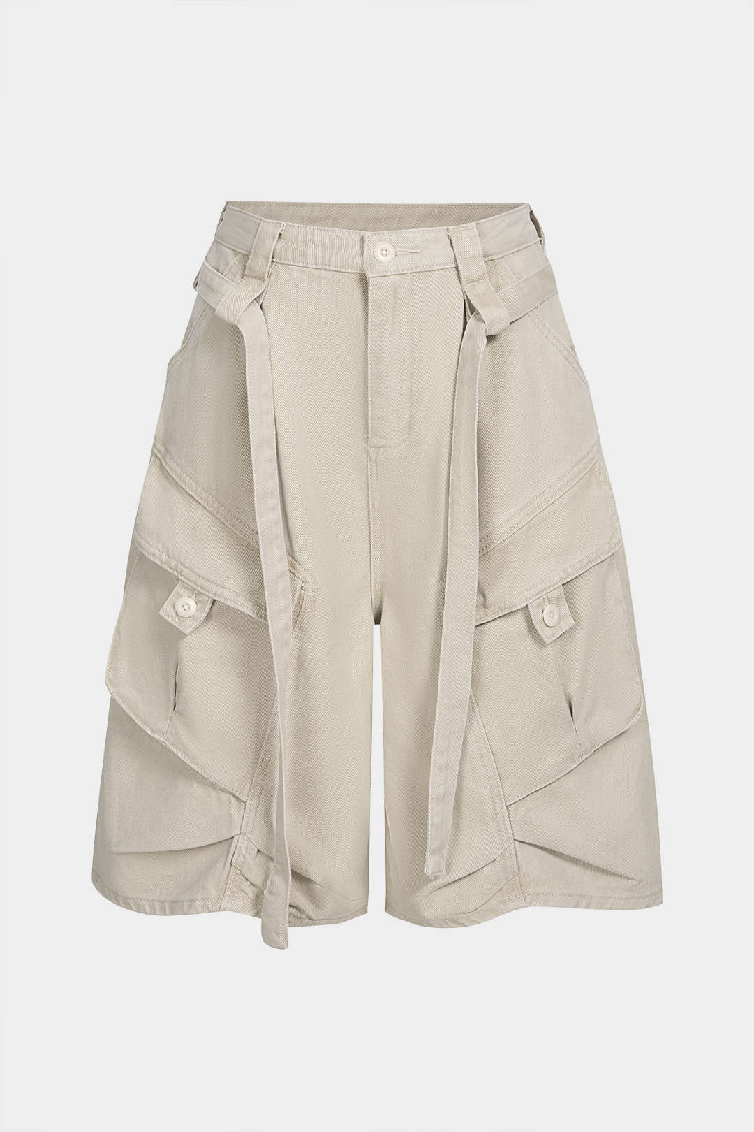 Denim Belted Pocket Shorts - Weenar