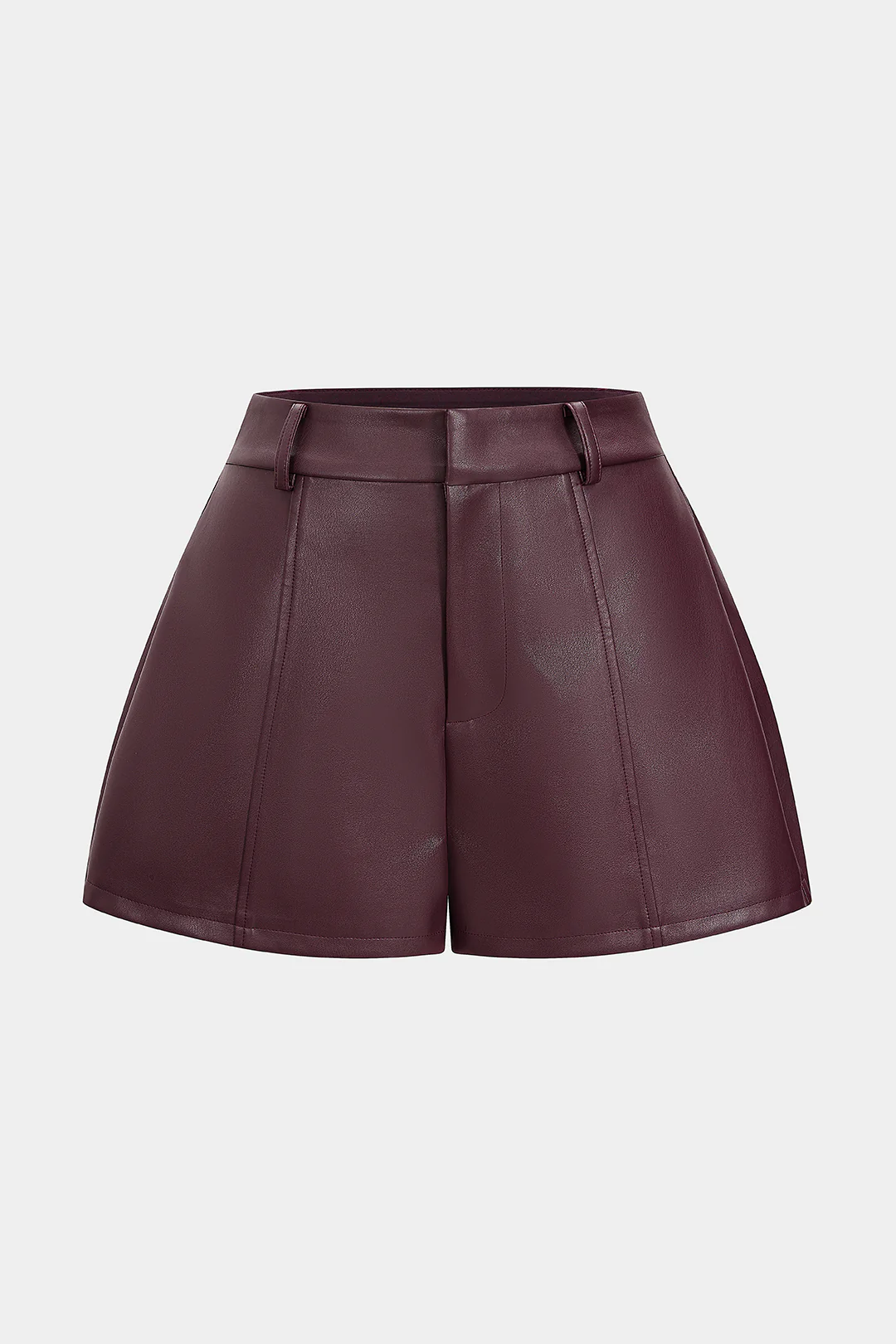 Plus Size Faux Leather High Waist Wide Leg Shorts - Weenar