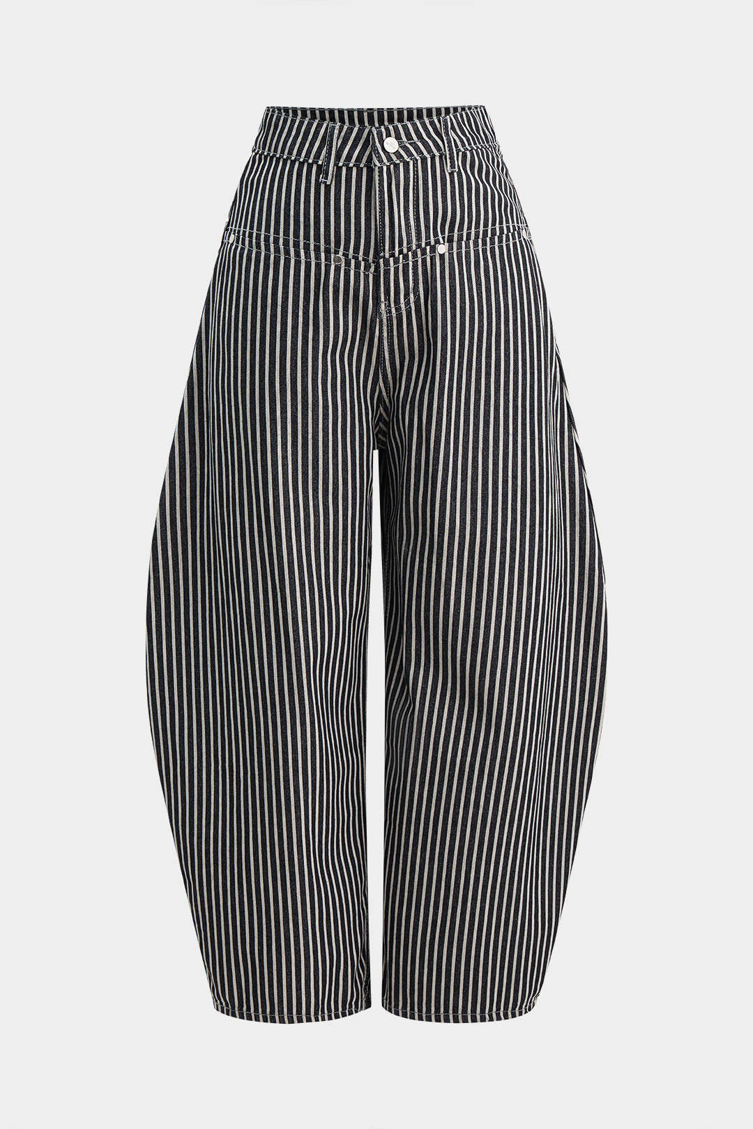 Stripes Print Barrel Pants - Weenar