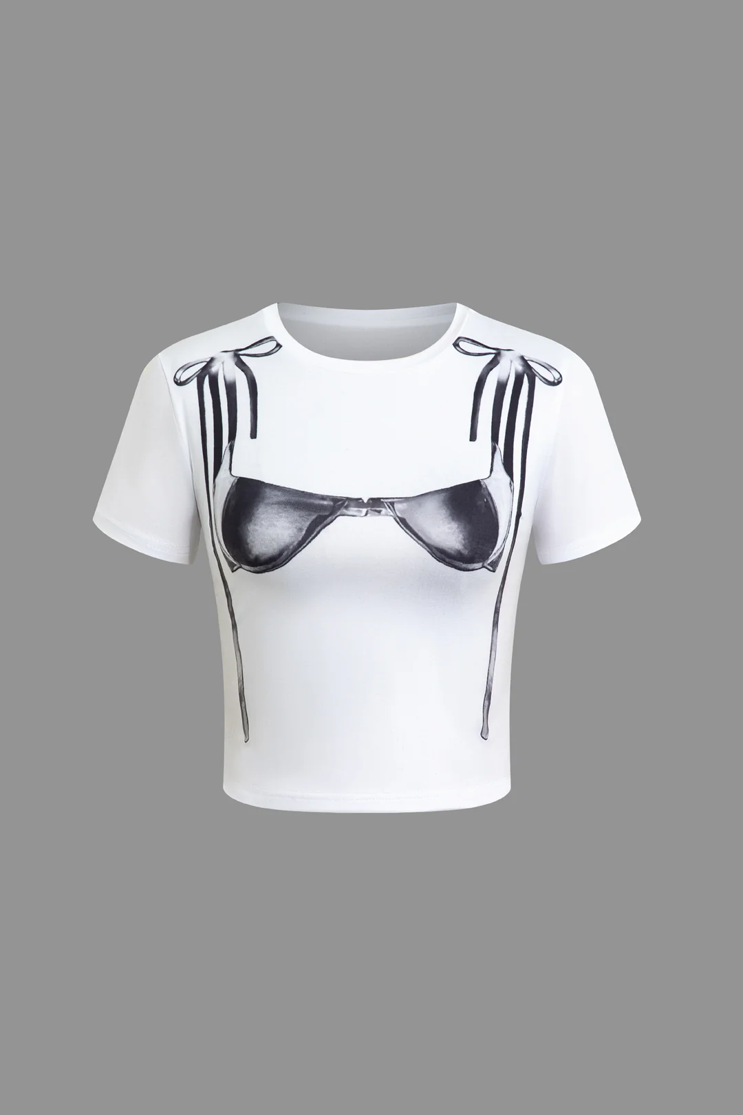 Retro Print Round Short Sleeve T-Shirt - Weenar