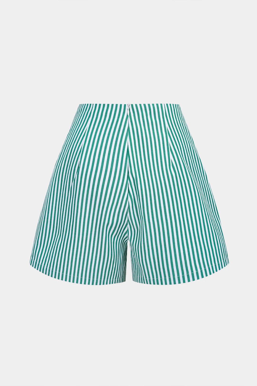 Stripes Print Tie-Up Zipper High Waist Shorts - Weenar