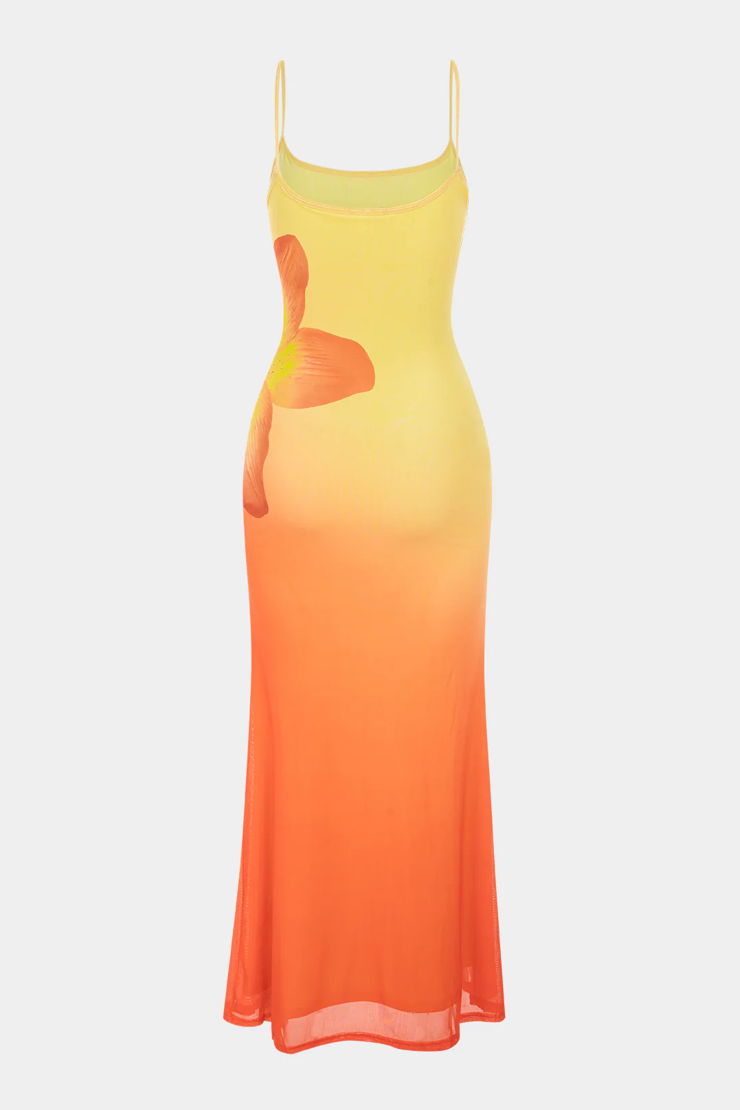 Ombre Floral Print Sleeveless Maxi Dress - Weenar