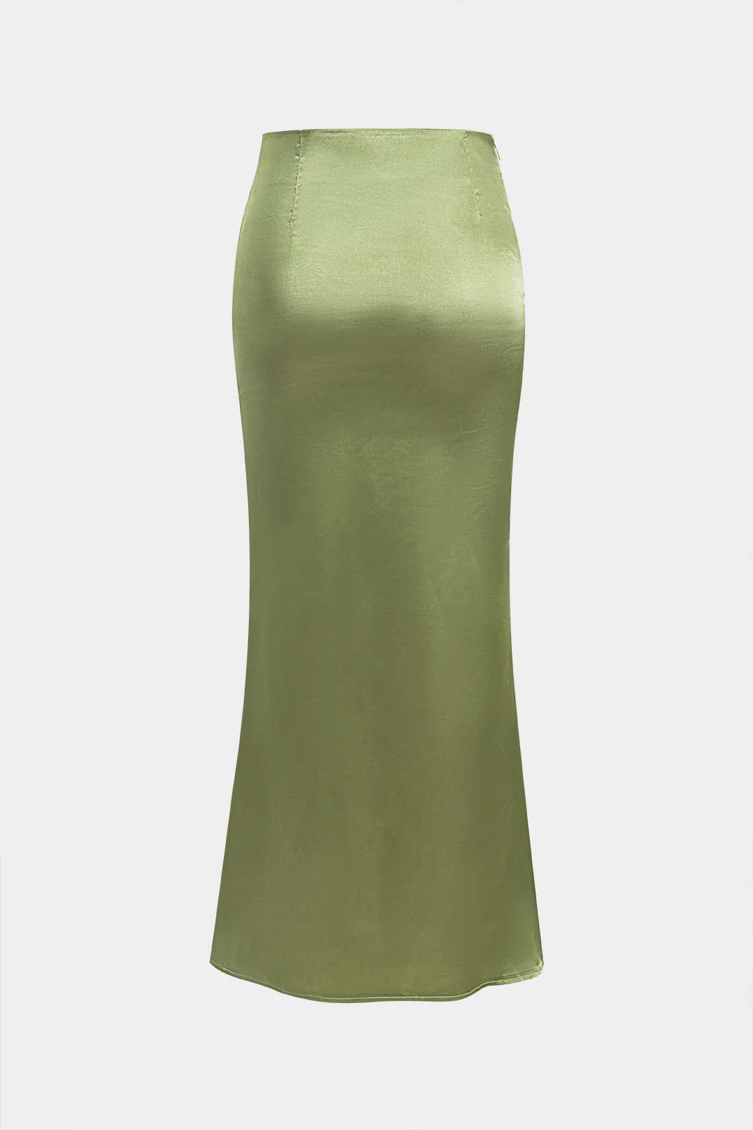 Solid Satin Zipper Skirt - Weenar
