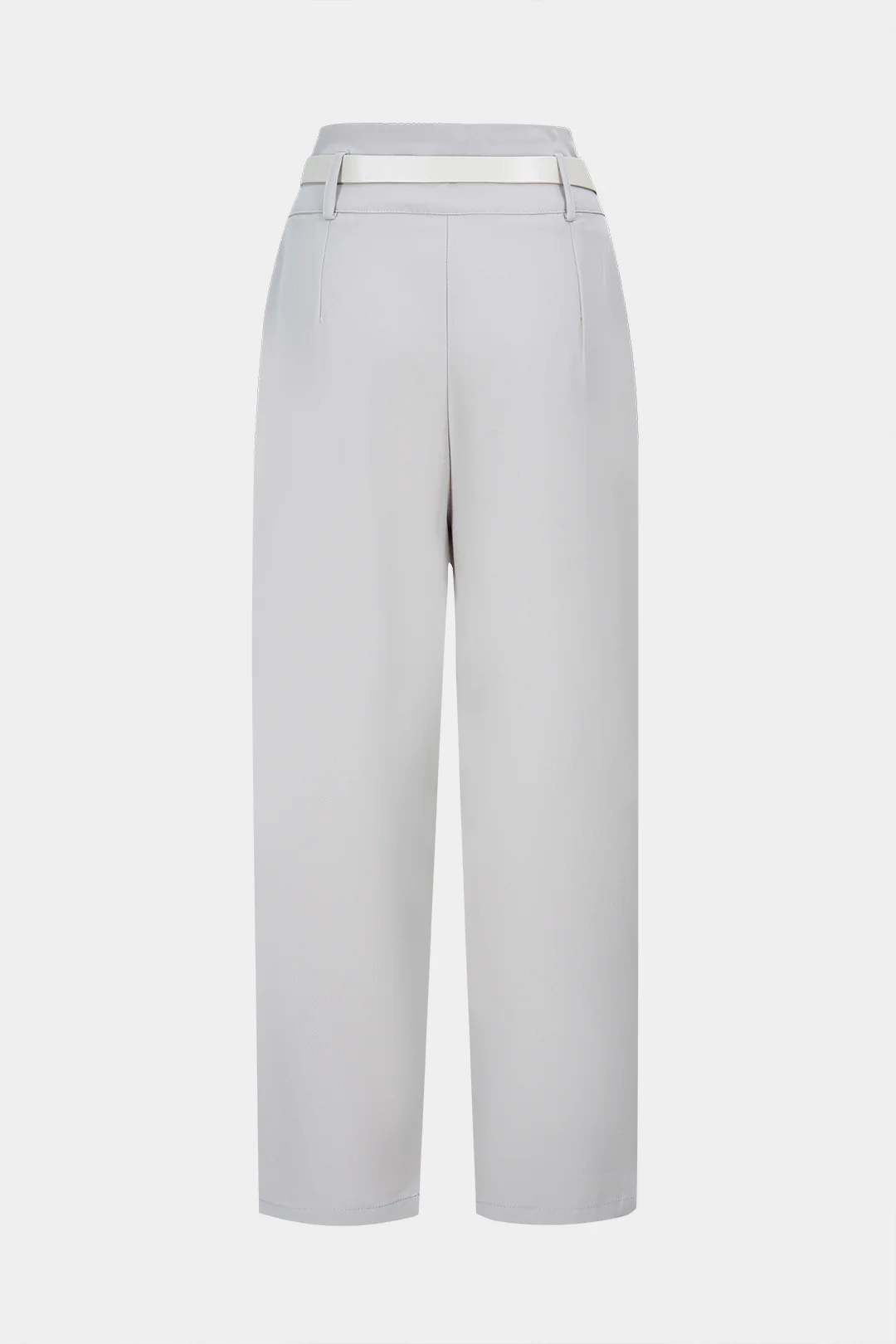 Belted Button Asymmetrical High Waist Pants - Weenar