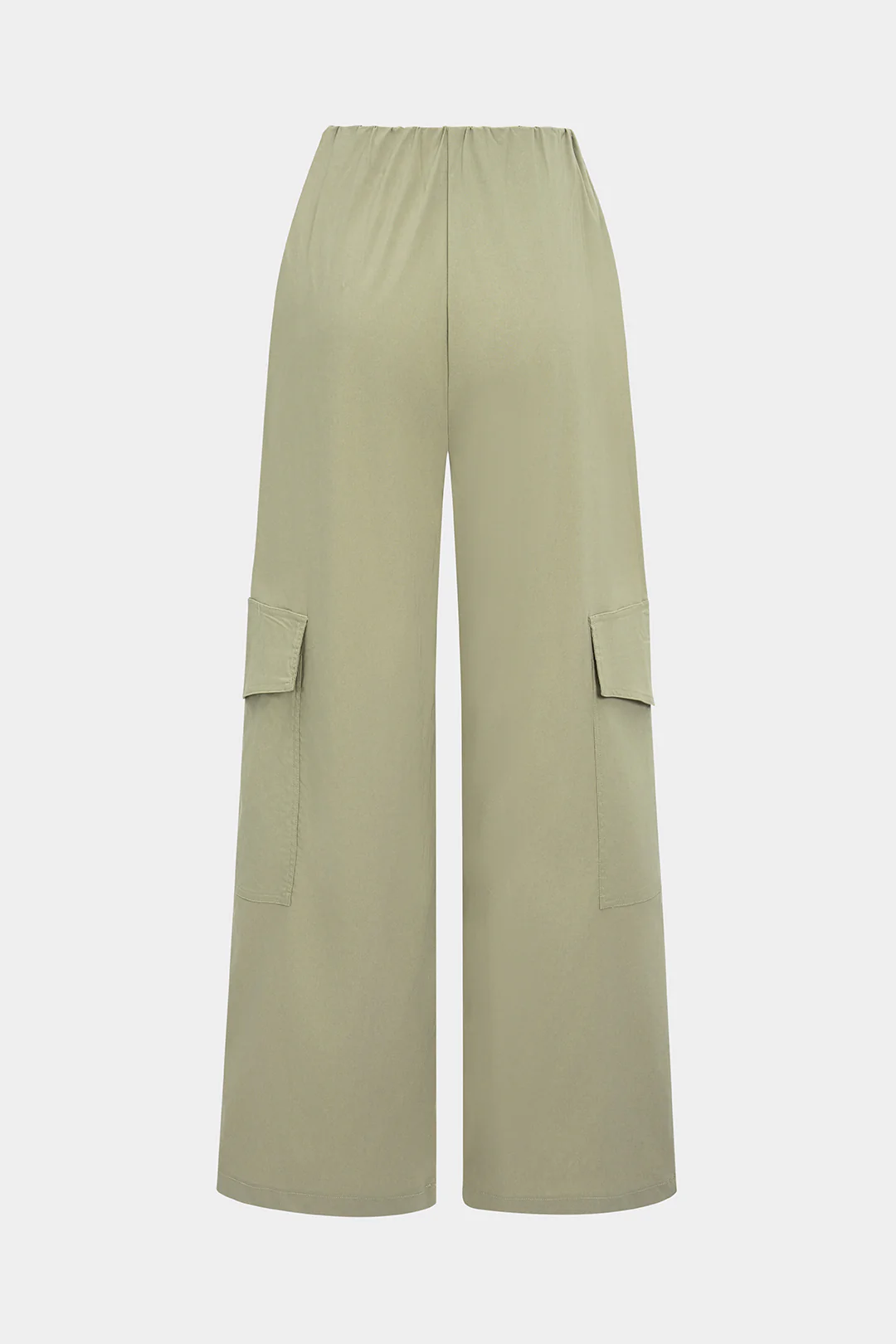 Solid Ruched Zipper Pocket Pants - Weenar