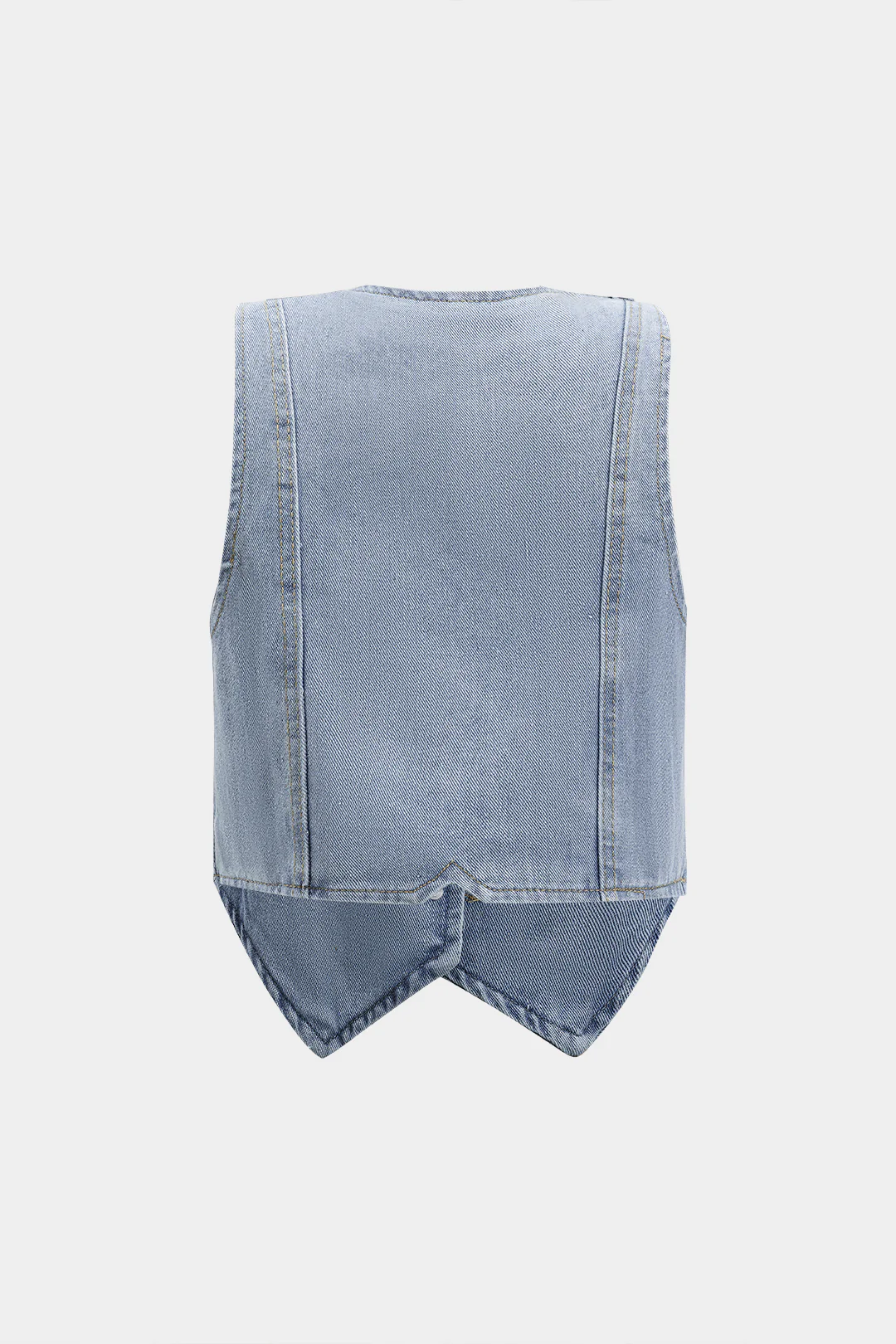 Denim Button V-Neck Tank Vest - Weenar