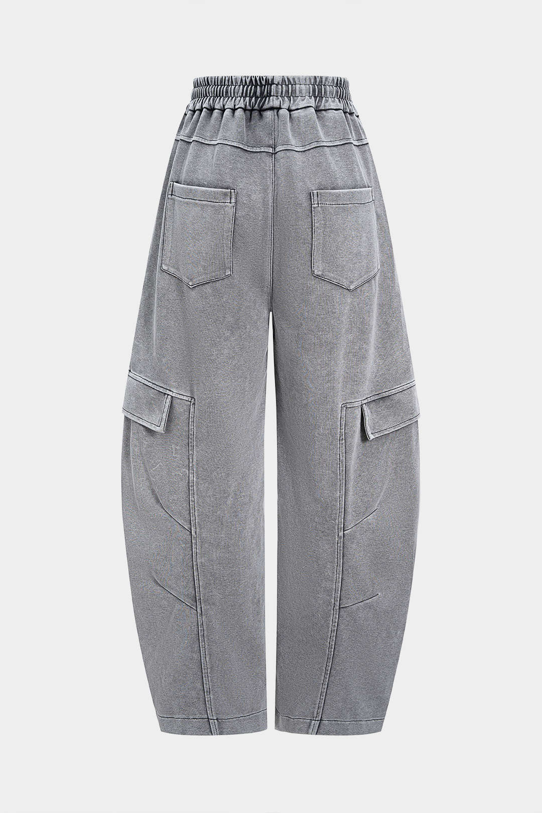 Drawstring High Waist Barrel Trousers - Weenar