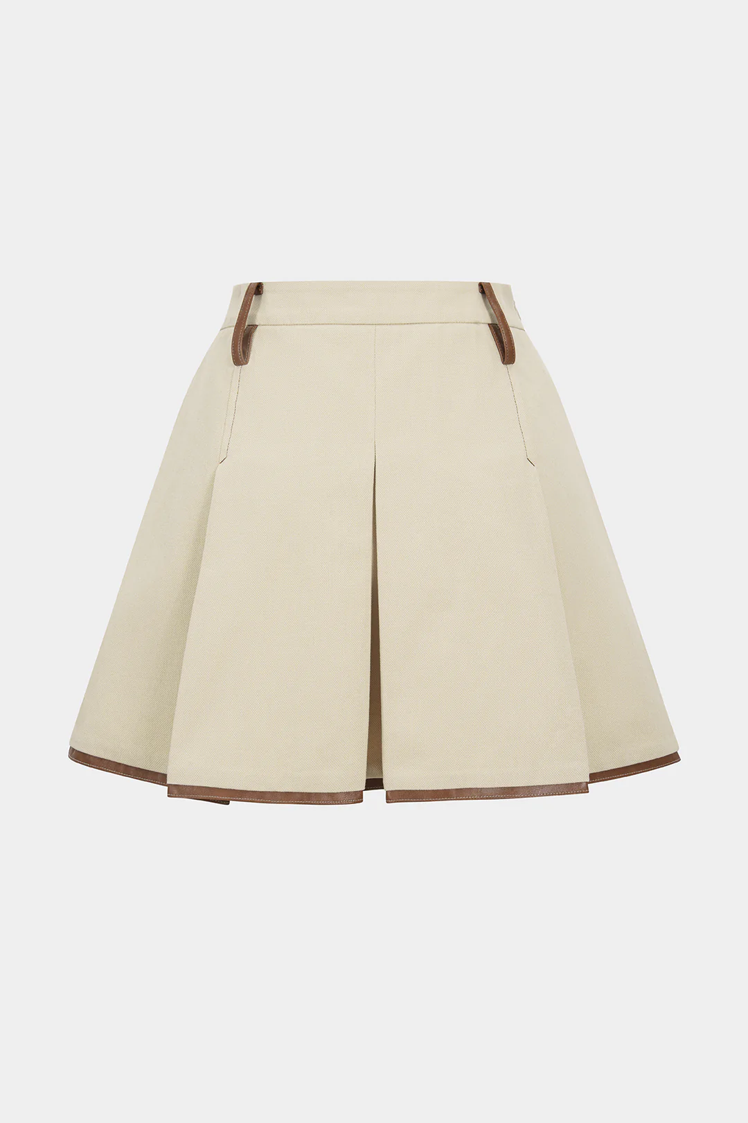Contrast Pleated  Mini Skirt - Weenar