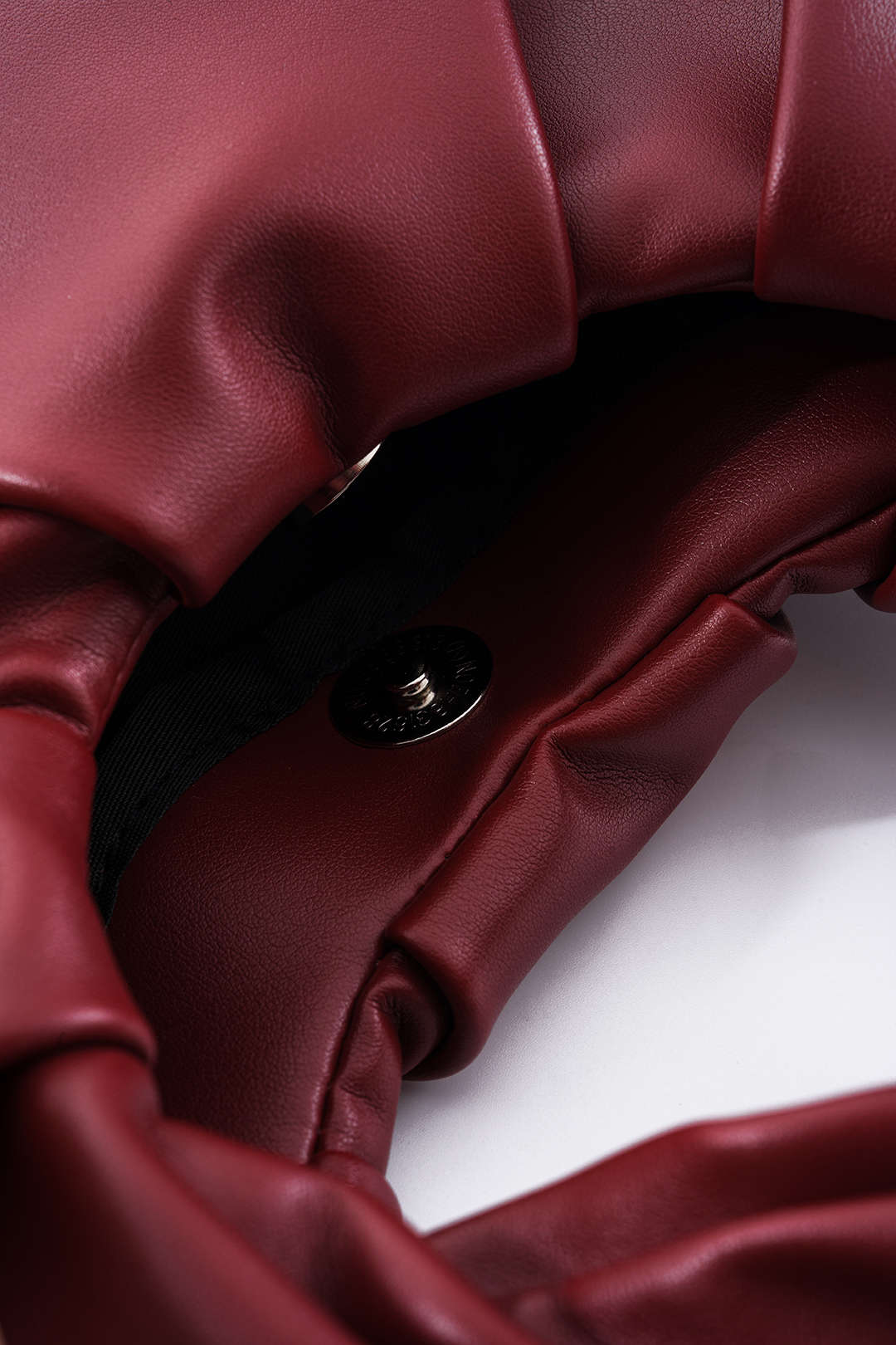 Faux Leather Crescent Wrinkled Clutch Bag - Weenar