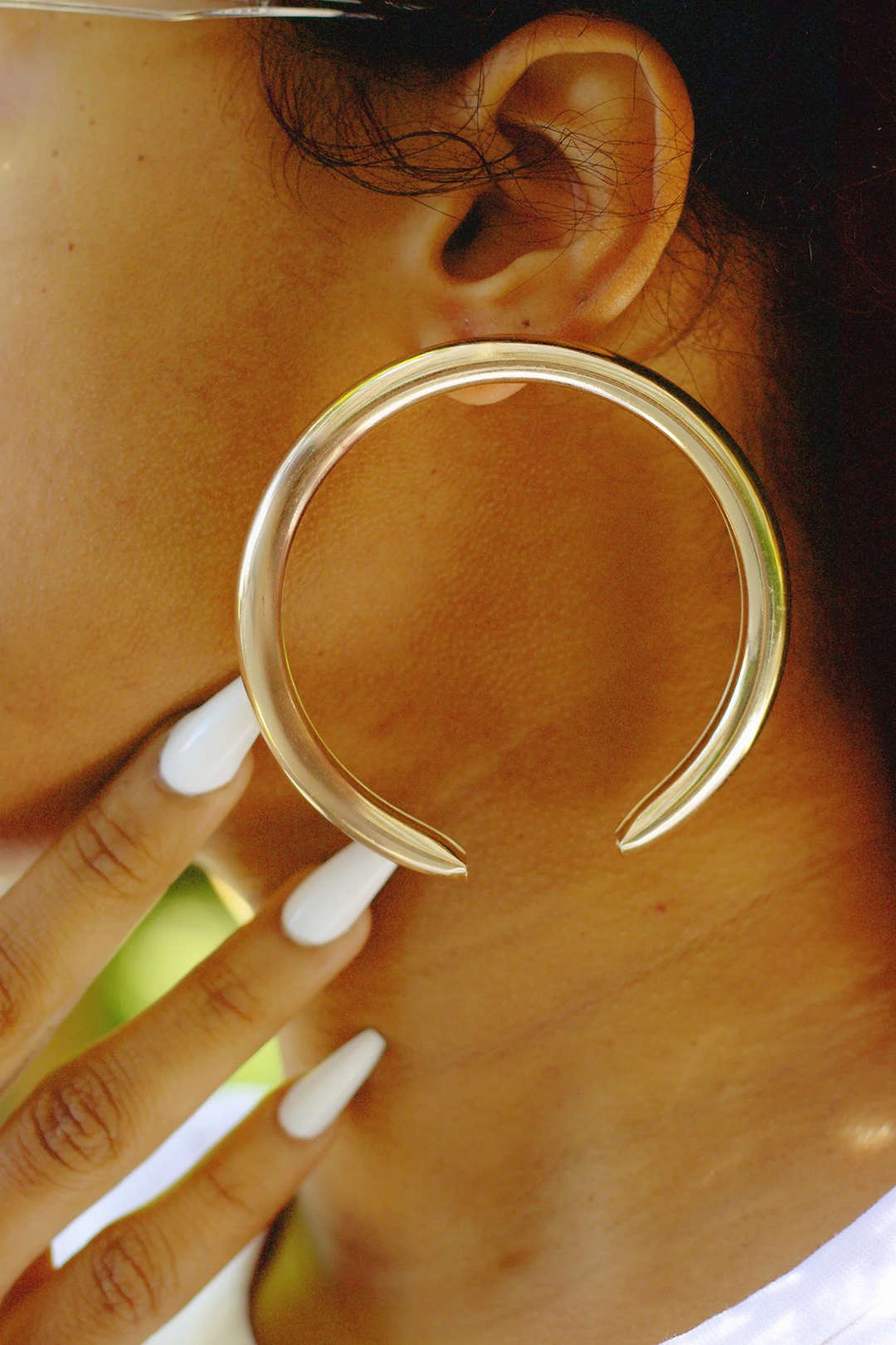 Metal Exaggerated Geometric Semicircular Earrings - Weenar