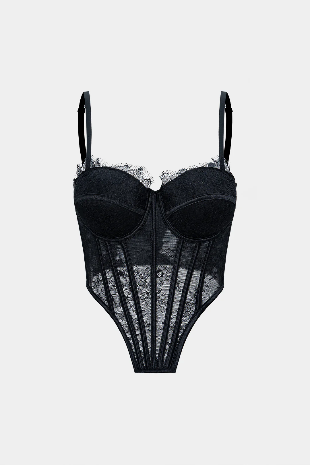 Lace Trim Sheer Backless Cami Top - Weenar