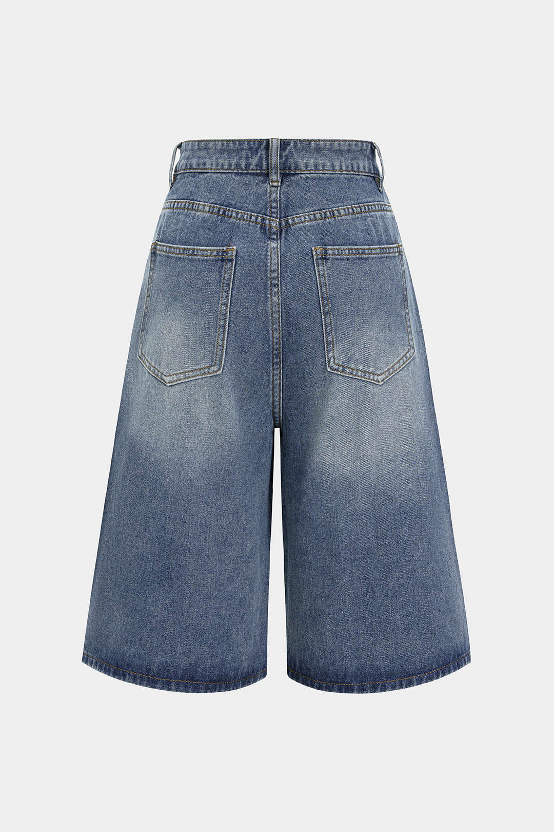 Denim Asymmetrical Button Shorts - Weenar