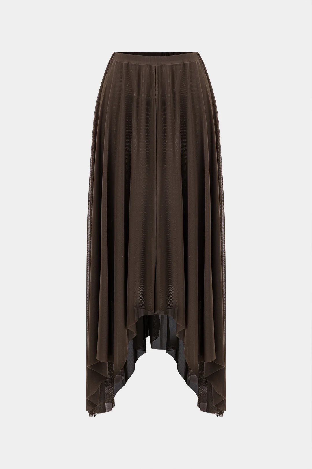 Mesh Pleated Asymmetrical Skirt - Weenar