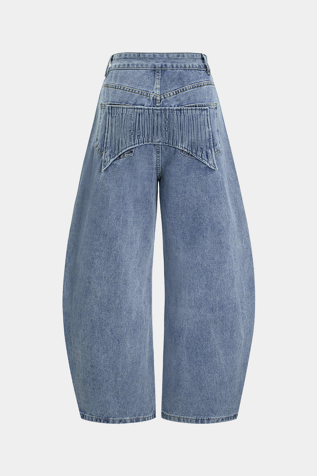 Denim Pocket Zipper Barrel Jeans - Weenar