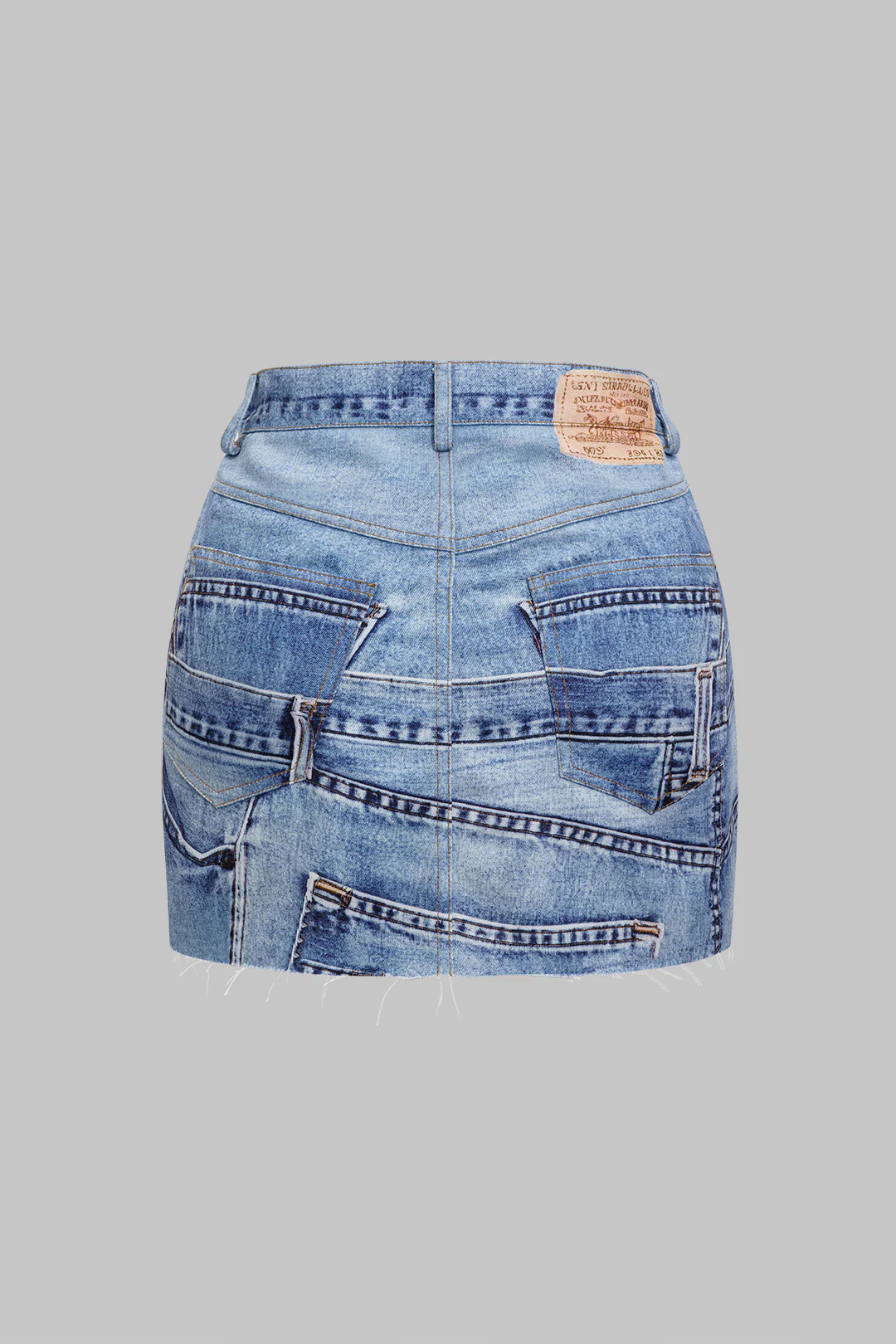 Abstract Print Washed Skirt - Weenar