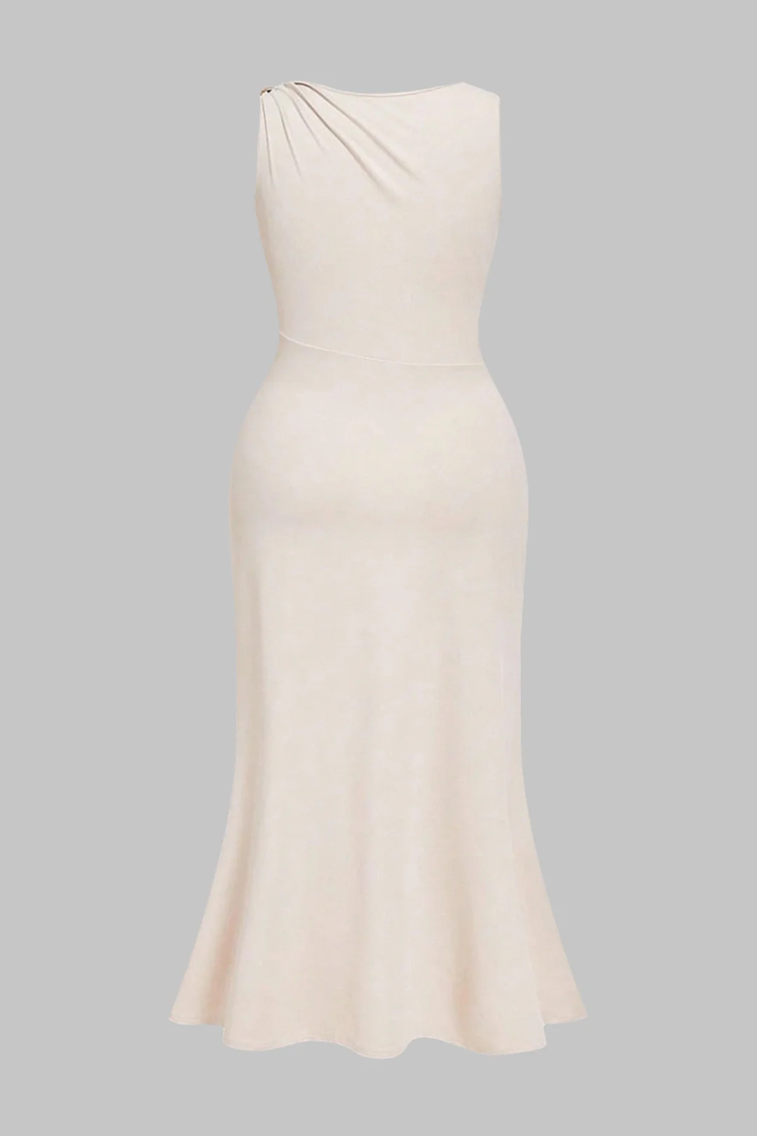 Plus Size Metallic Ruched Sleeveless Maxi Dress - Weenar