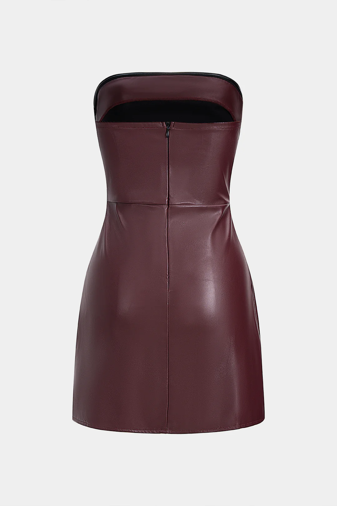 Faux Leather Strapless Sleeveless Mini Dress - Weenar
