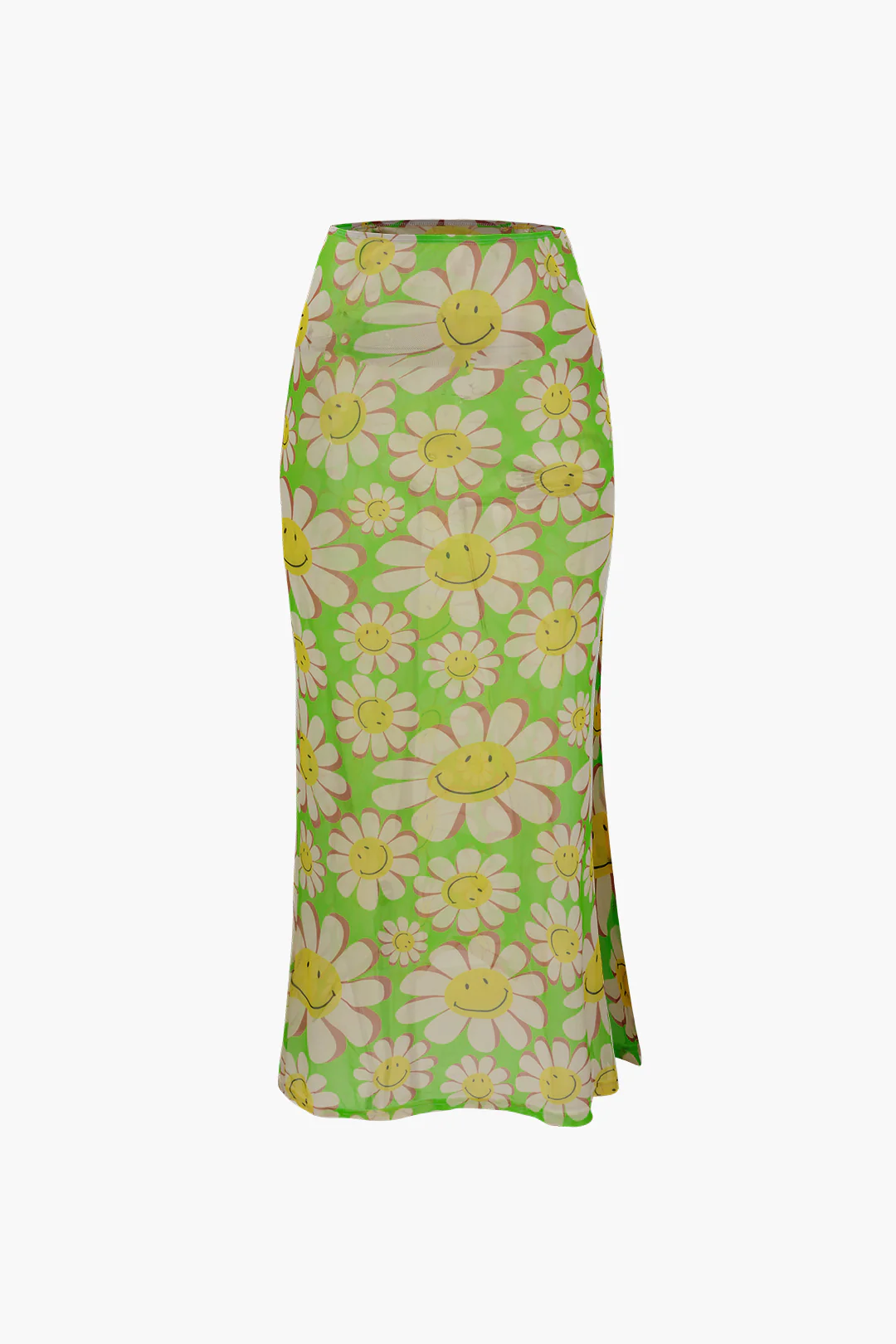 Cartoon Floral Print Cami Top And Slip Skirt Set - Weenar
