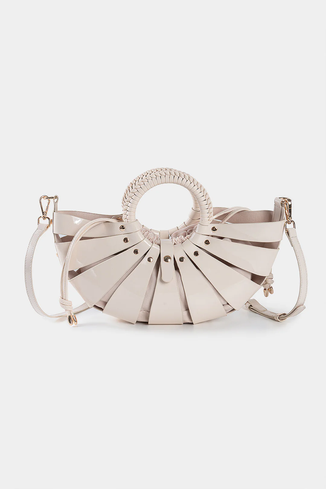 Faux Leather Hollow Out Tote Bag - Weenar