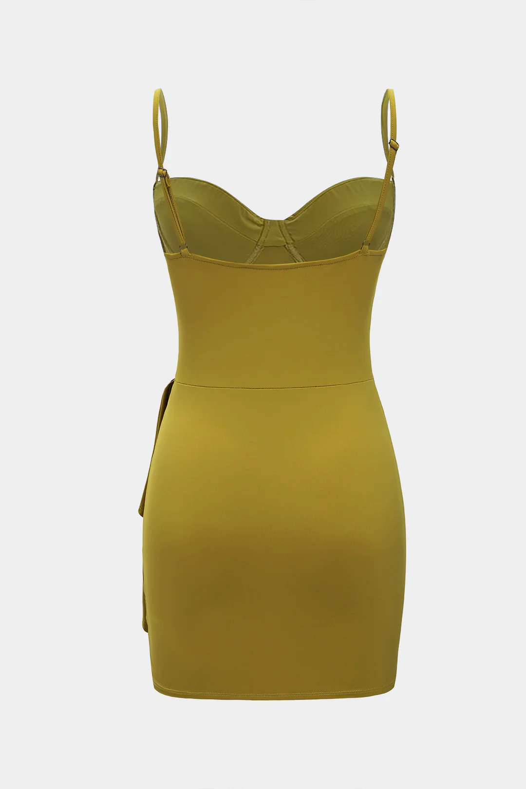 Ruffle Ruched Slip Sleeveless Bustier Mini Dress - Weenar