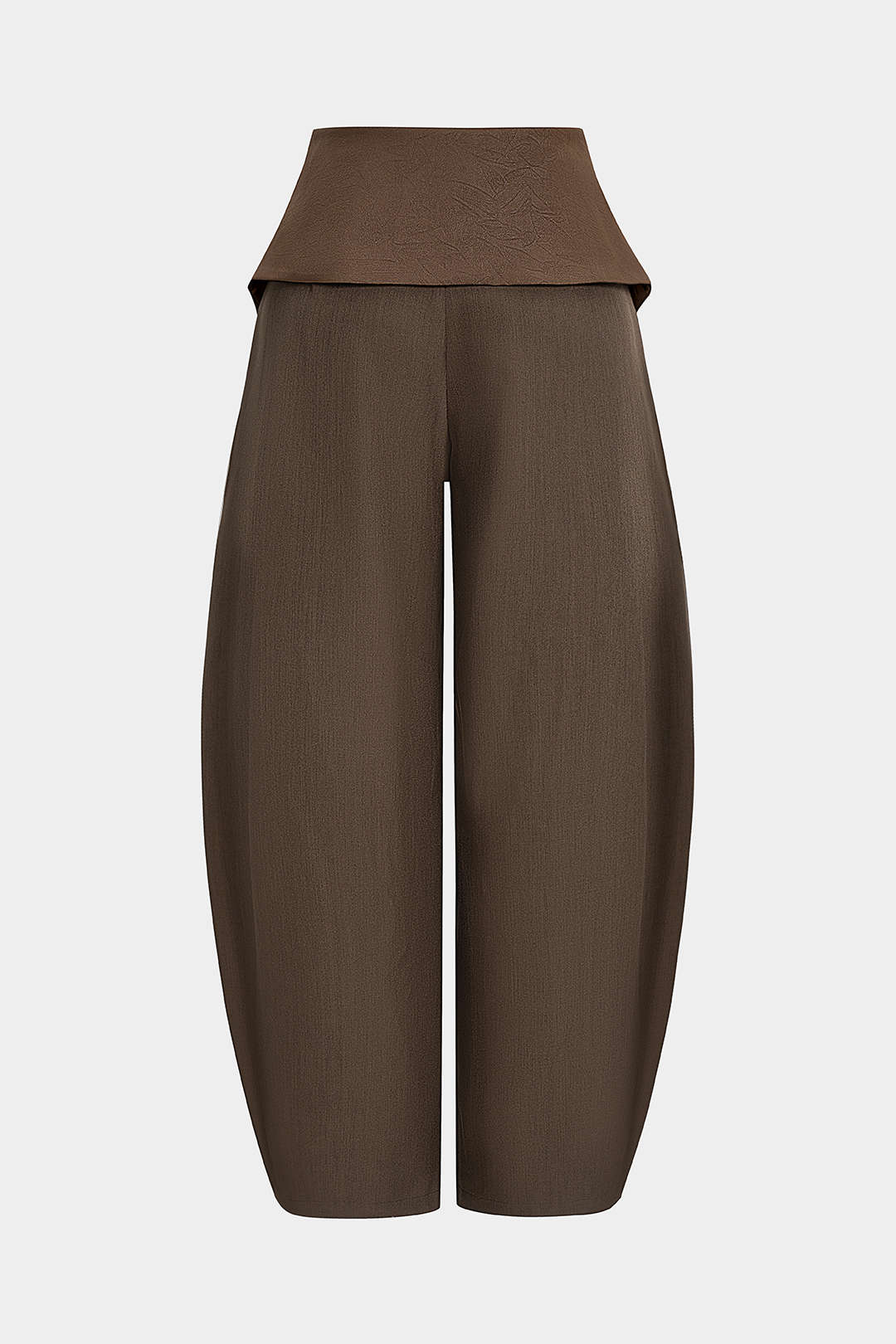 Satin Patchwork Zipper Barrel Trousers - Weenar