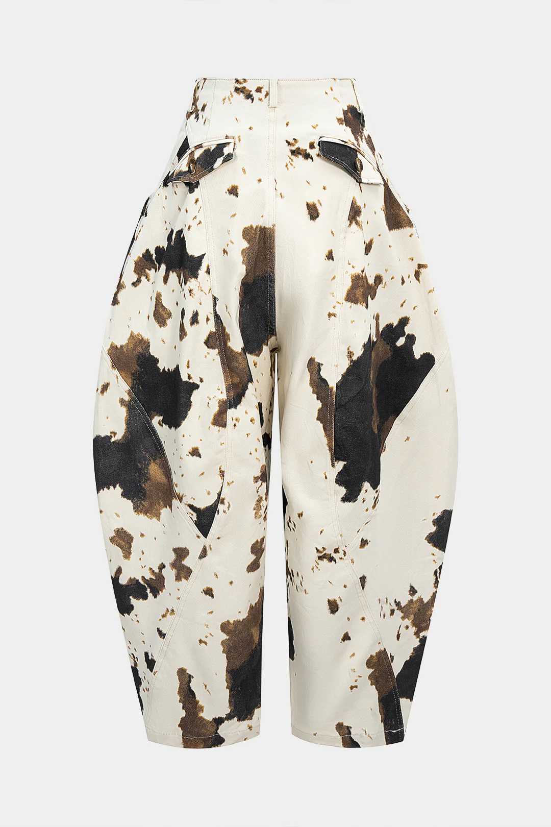 Denim Abstract Splatter Print Wide Leg Jeans - Weenar