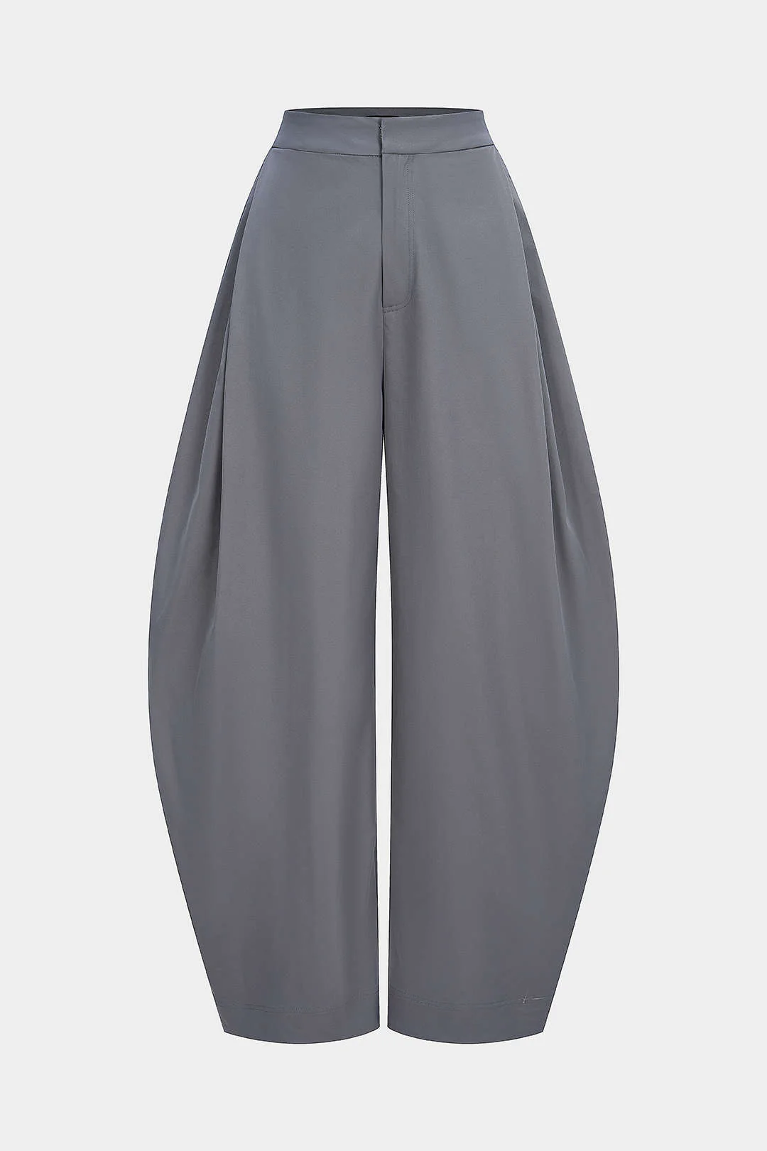 Solid Ruched Zipper High Waist Pants - Weenar