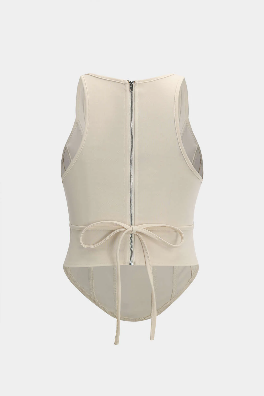 Plus Size Zipper Detail Corset Tank Top - Weenar