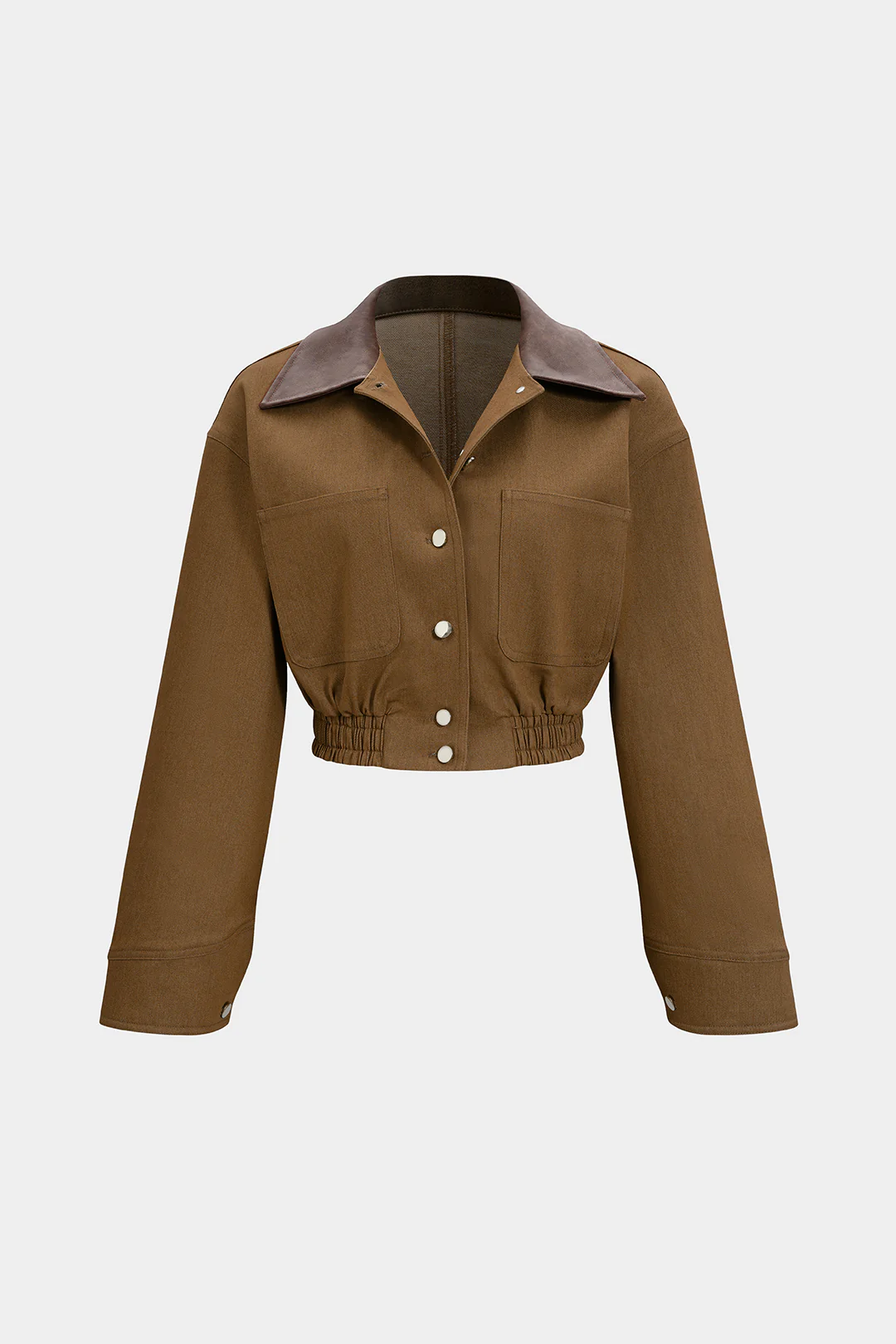 Denim Patchwork Shirred Jacket - Weenar