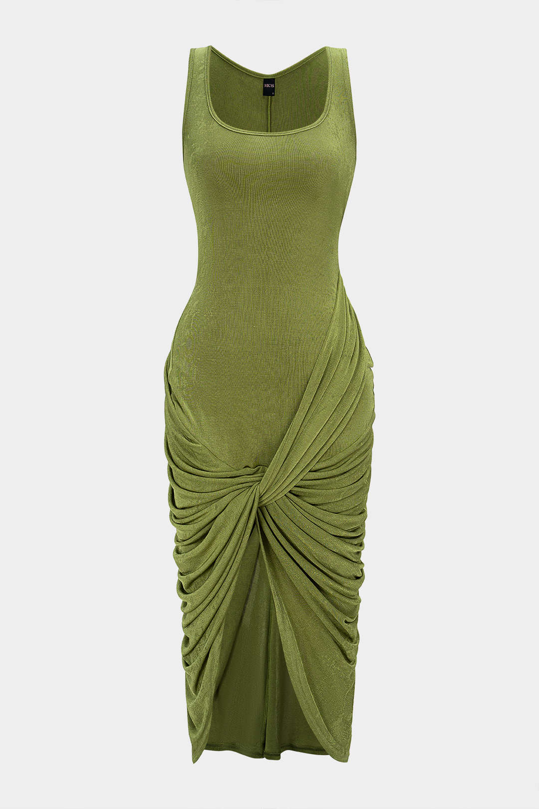 Round Neck Sleeveless Midi Dress - Weenar