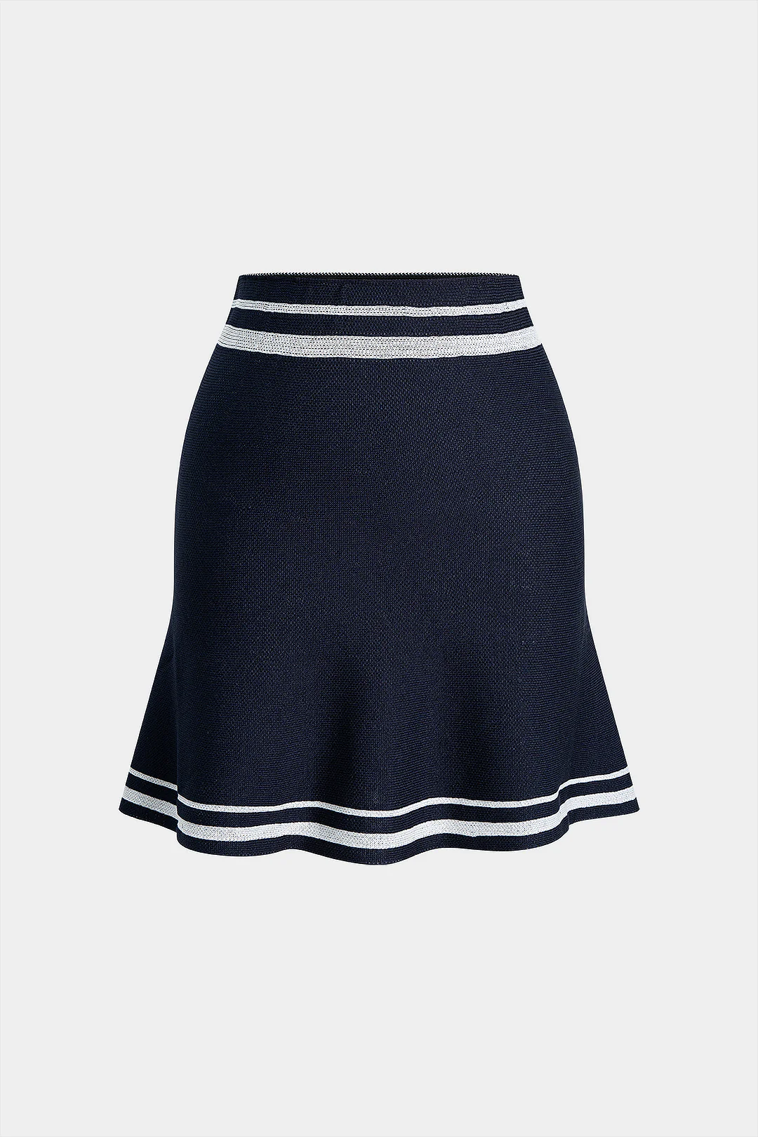 Knit Contrast Binding Skirt - Weenar