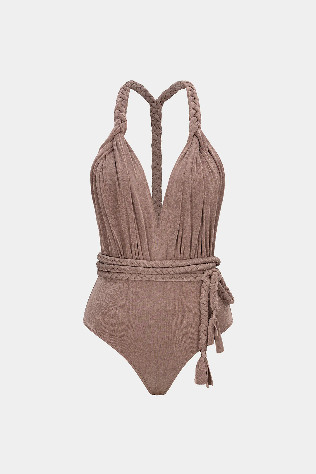 V-Neck Braided Backless Sleeveless Bodysuit - Weenar