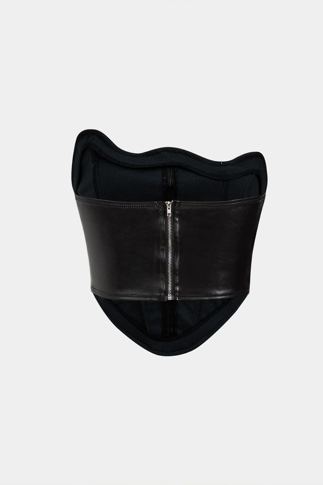 Faux Leather Asymmetrical Zipper Tube Top - Weenar