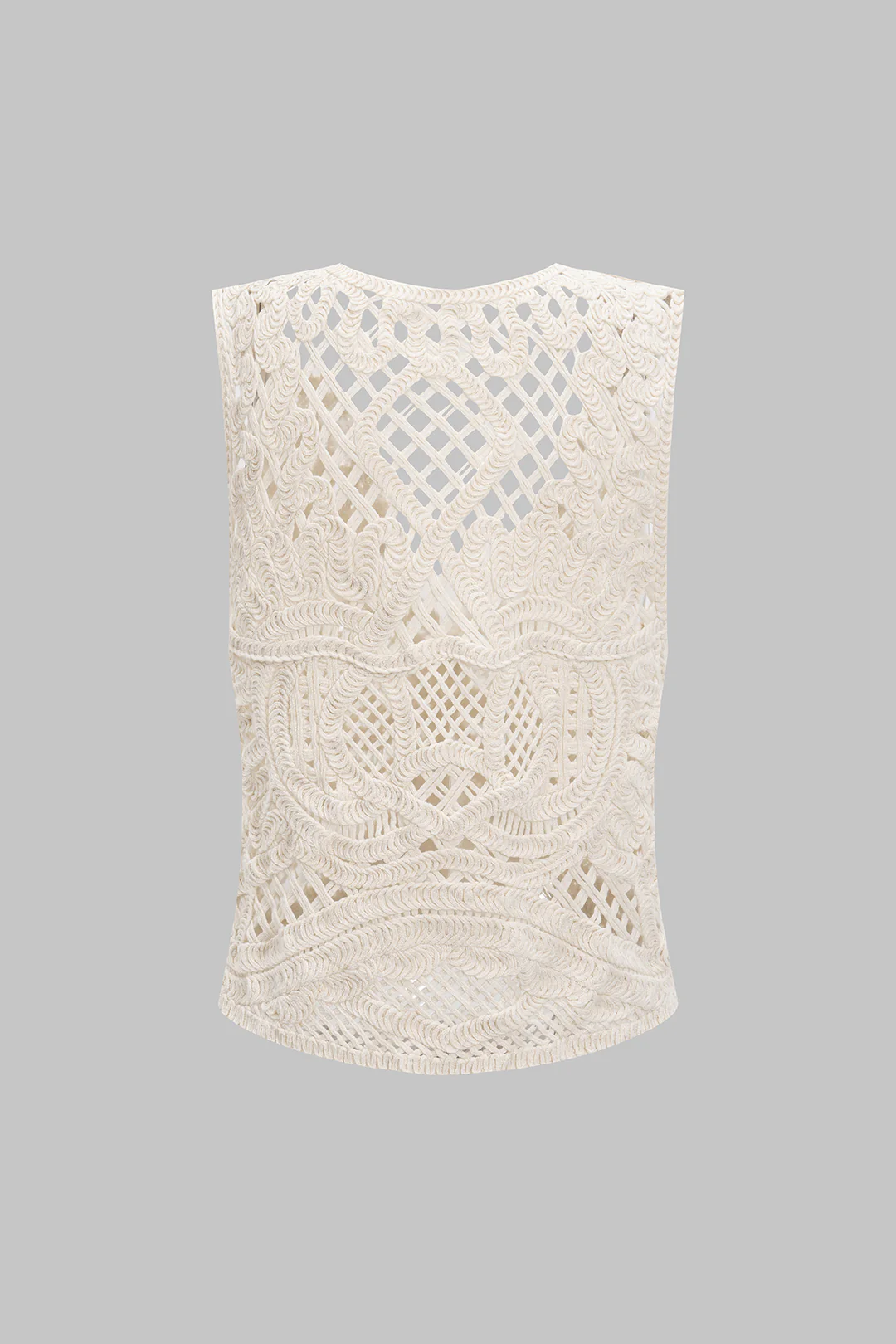 Knit Cut Out V-Neck Button Vest - Weenar