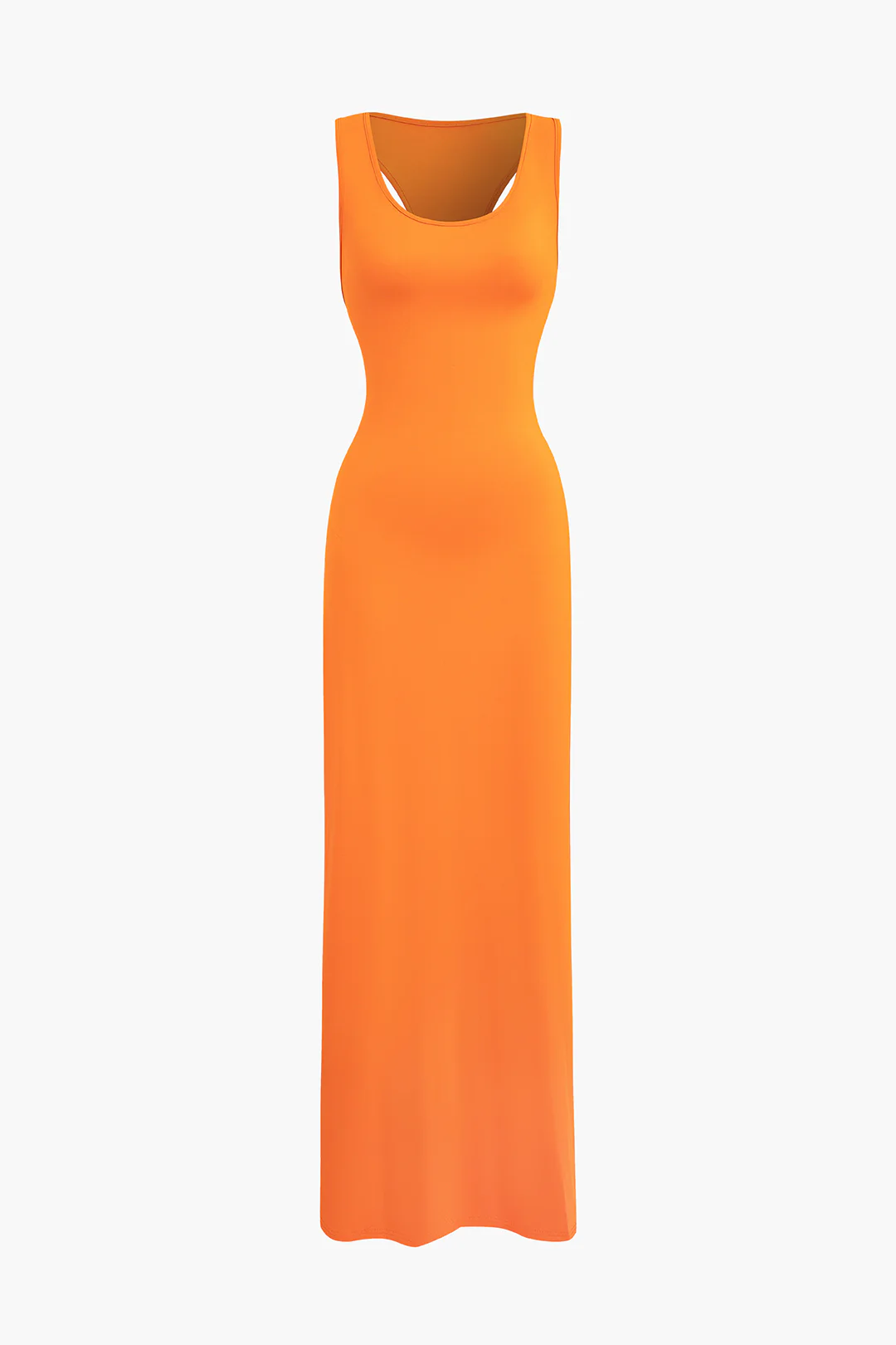 Solid Backless Tie-Up Sleeveless Maxi Dress - Weenar