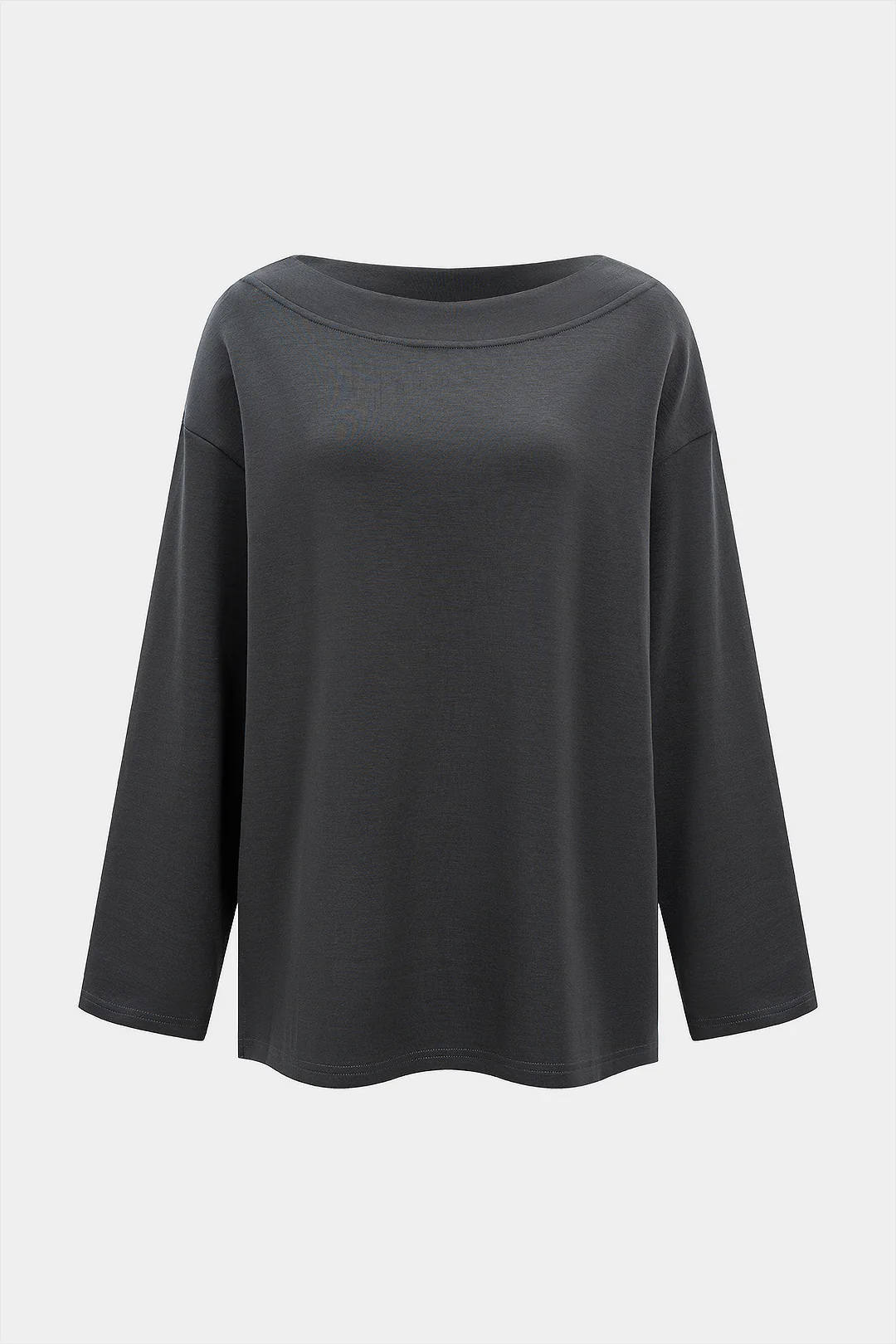 Knit Round Neck Long-Sleeve Top - Weenar