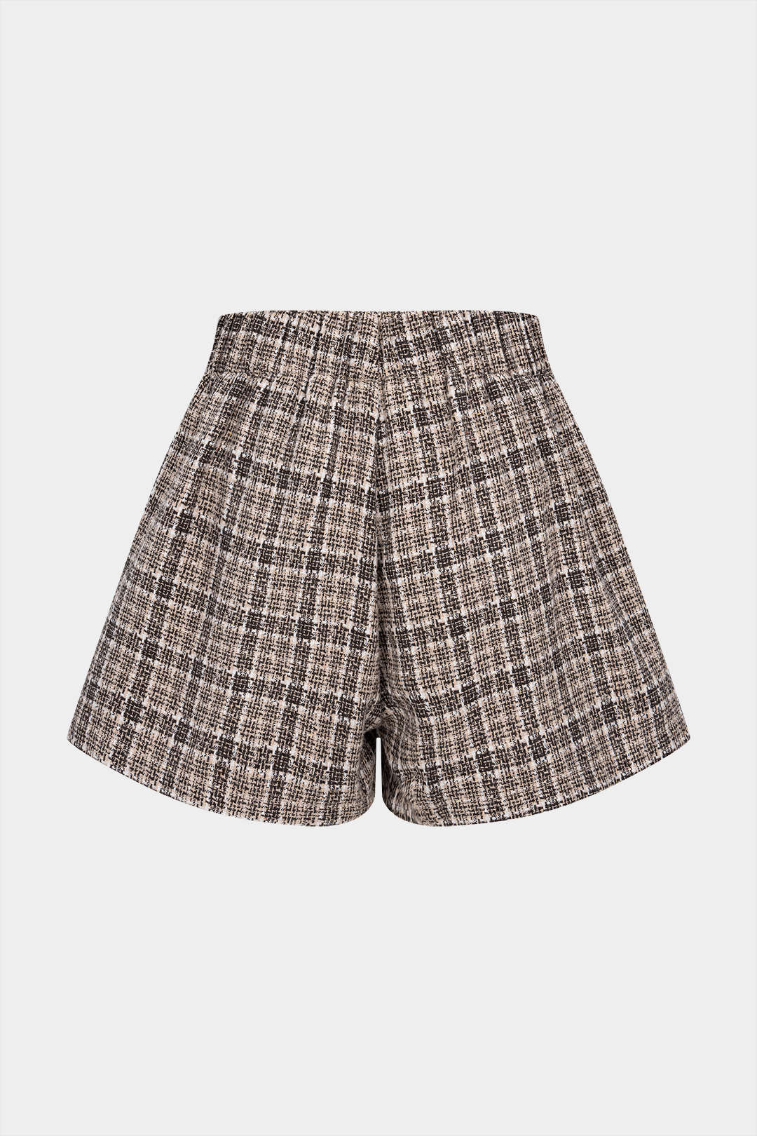 Plaid Print Button High Waist Shorts - Weenar