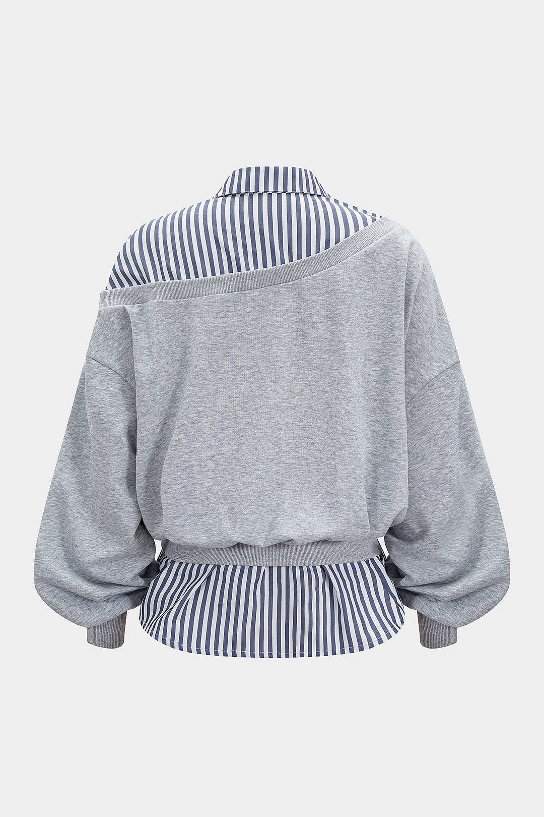 Patchwork Asymmetrical Long Sleeve Sweatshirt - Weenar