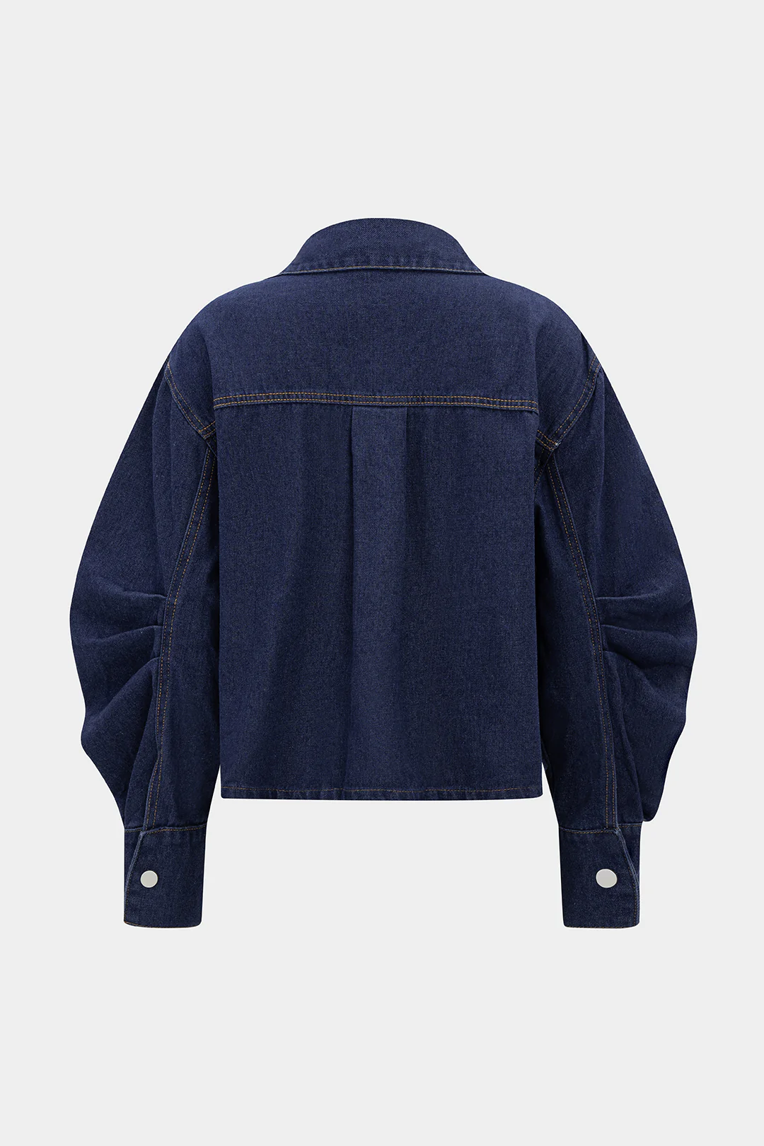 Denim Bow Ruched Outerwear - Weenar