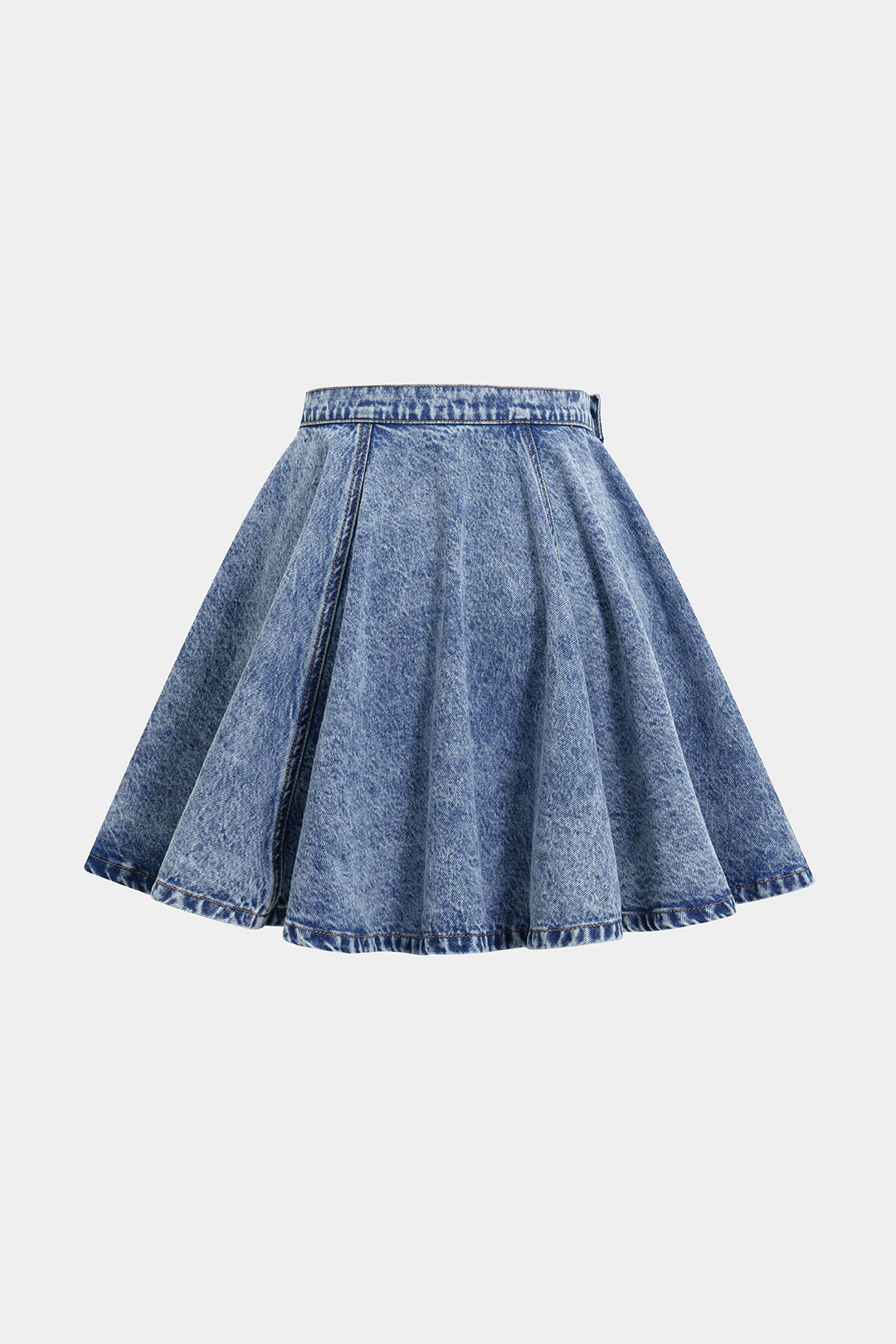 Denim Ruched Mini Skirt - Weenar