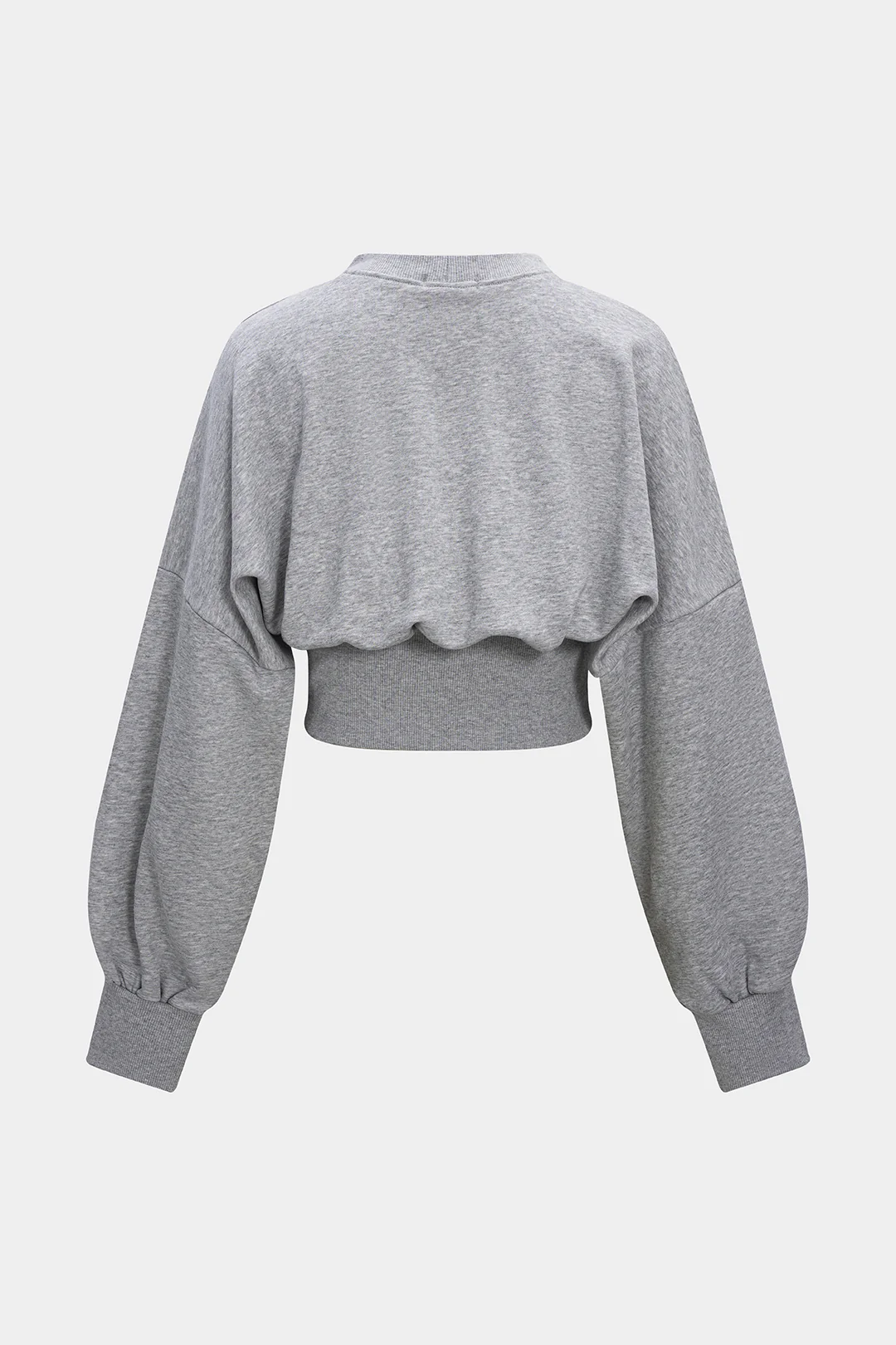 Round Neck Lantern Sleeve Sweatshirt - Weenar