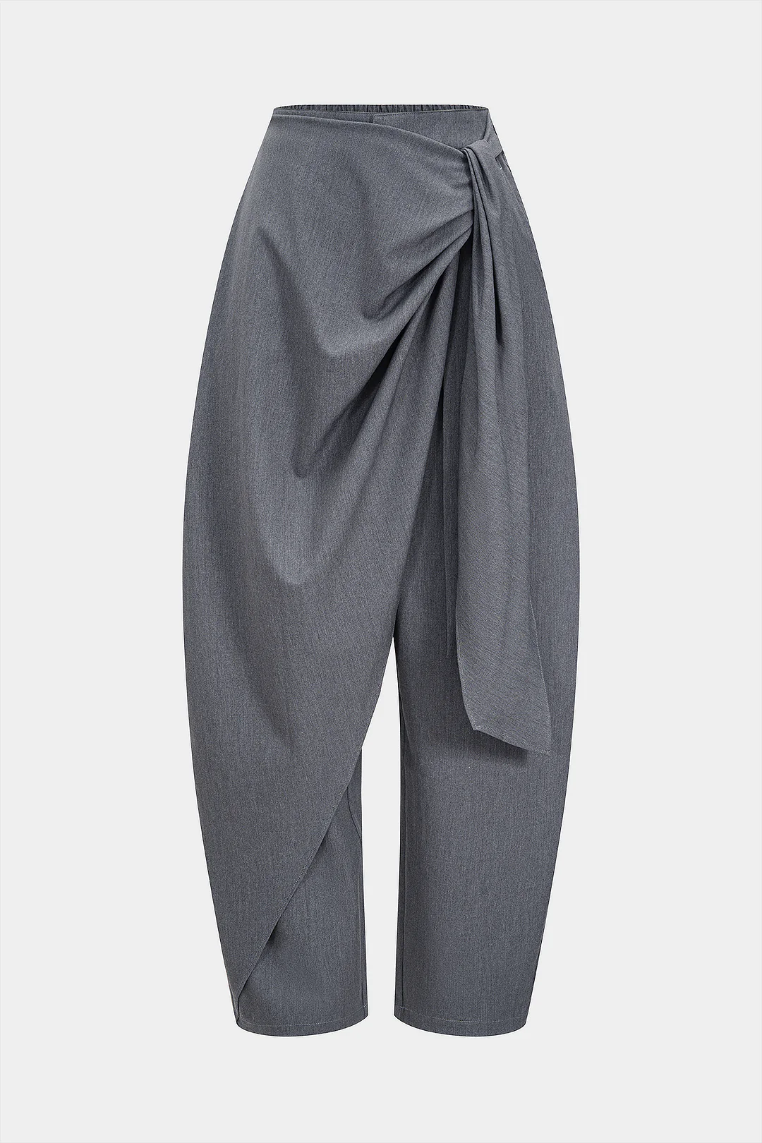 Tie-Up Asymmetrical Ruched Pants - Weenar