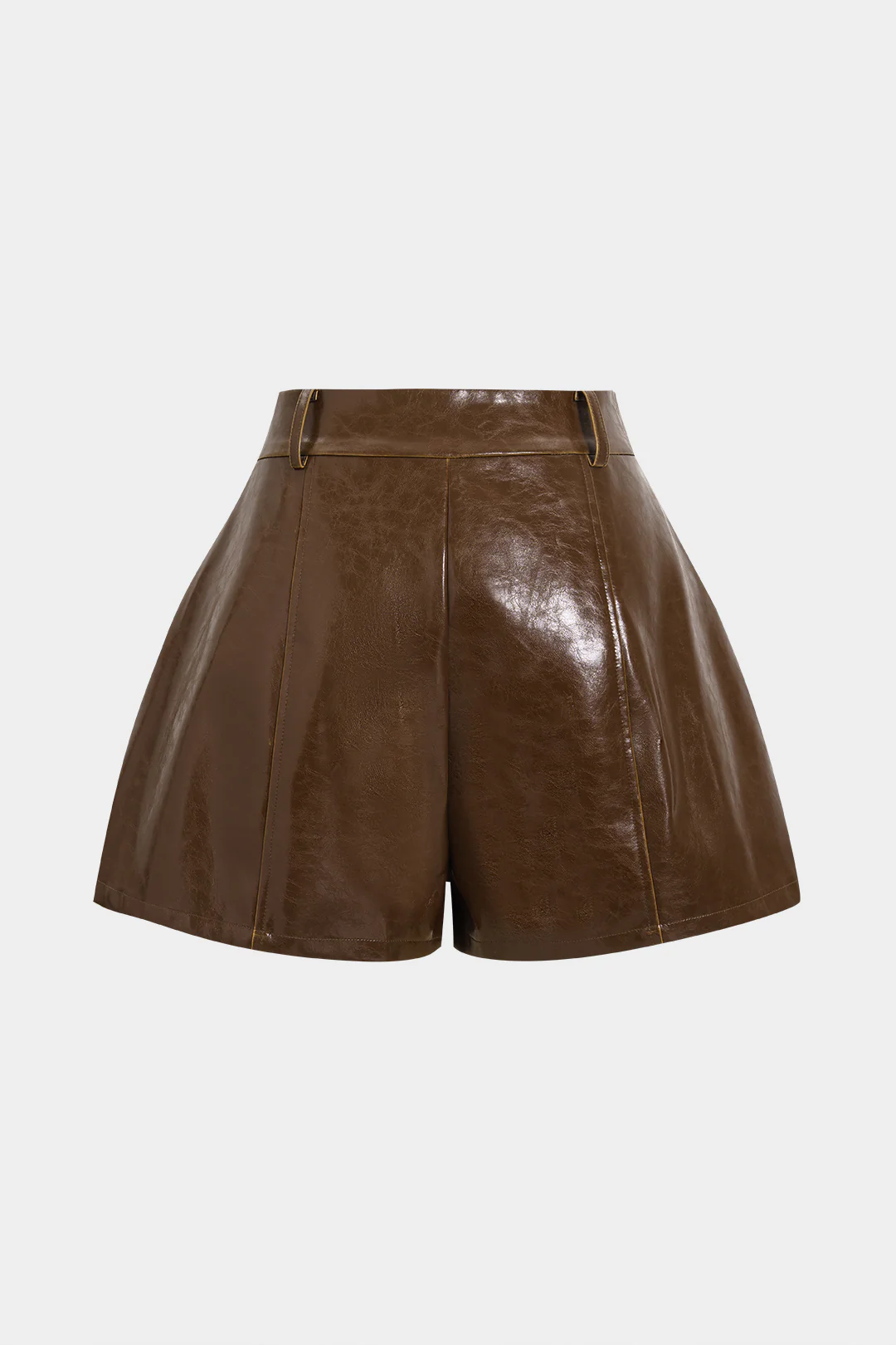 Faux Leather High Waist Shorts - Weenar
