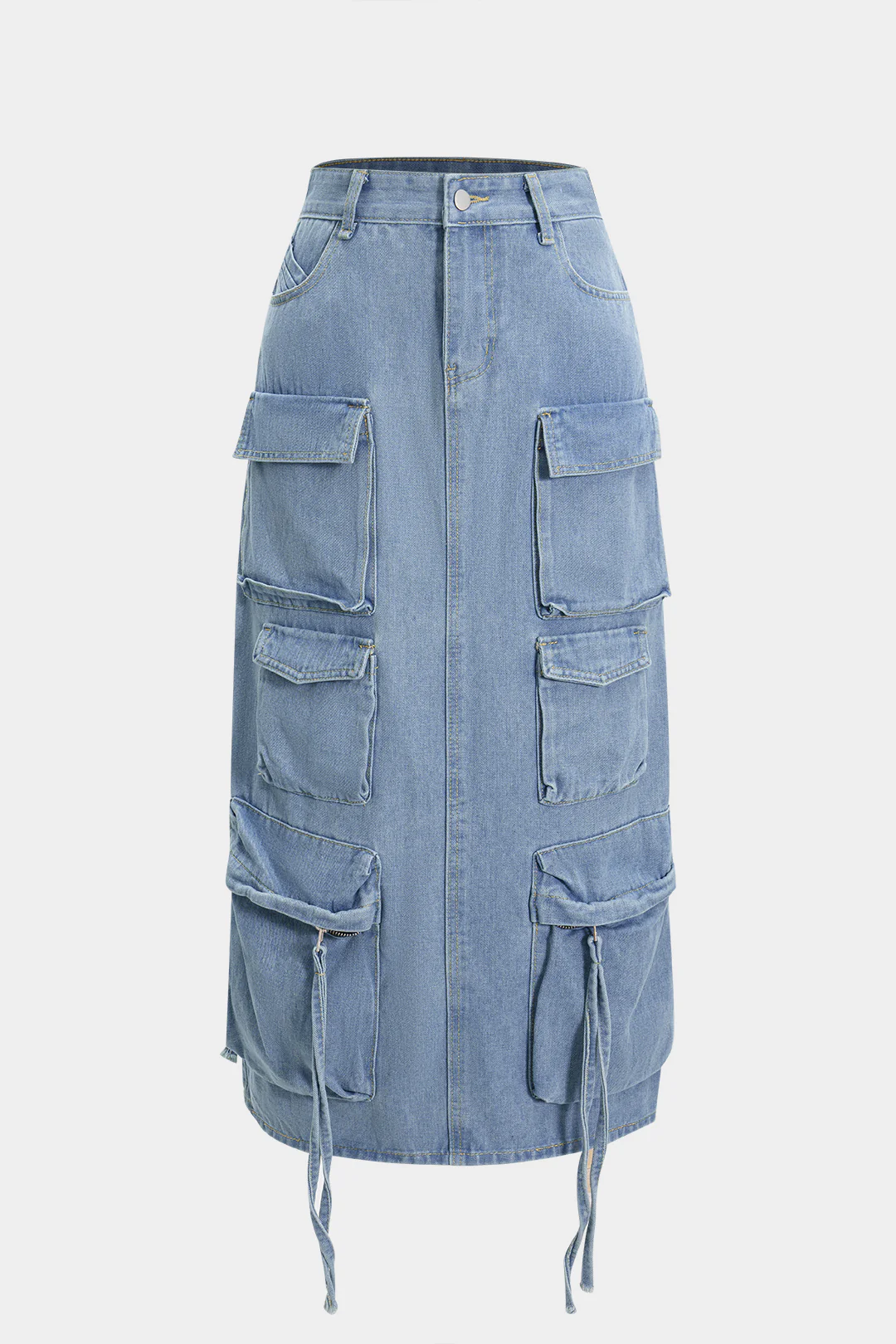 Denim High Waist Pocket Skirt - Weenar