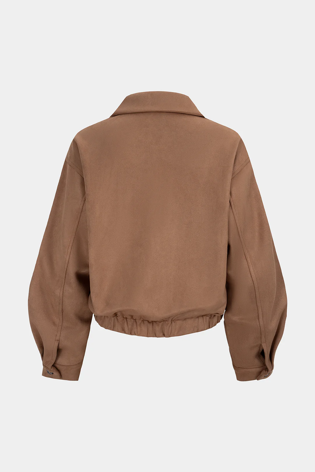 Suede Lapel Collar Zipper Pocket Jacket - Weenar