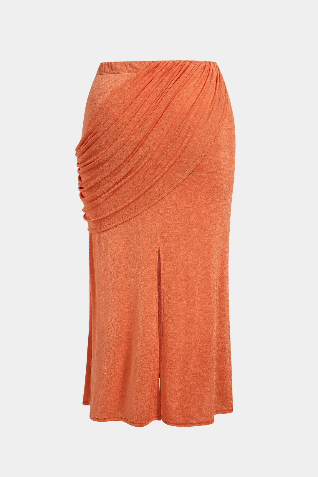 Plus Size Asymmetrical Ruched Skirt - Weenar