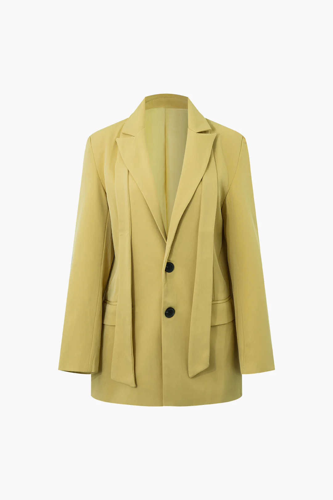 Notched Lapel Button Blazer - Weenar