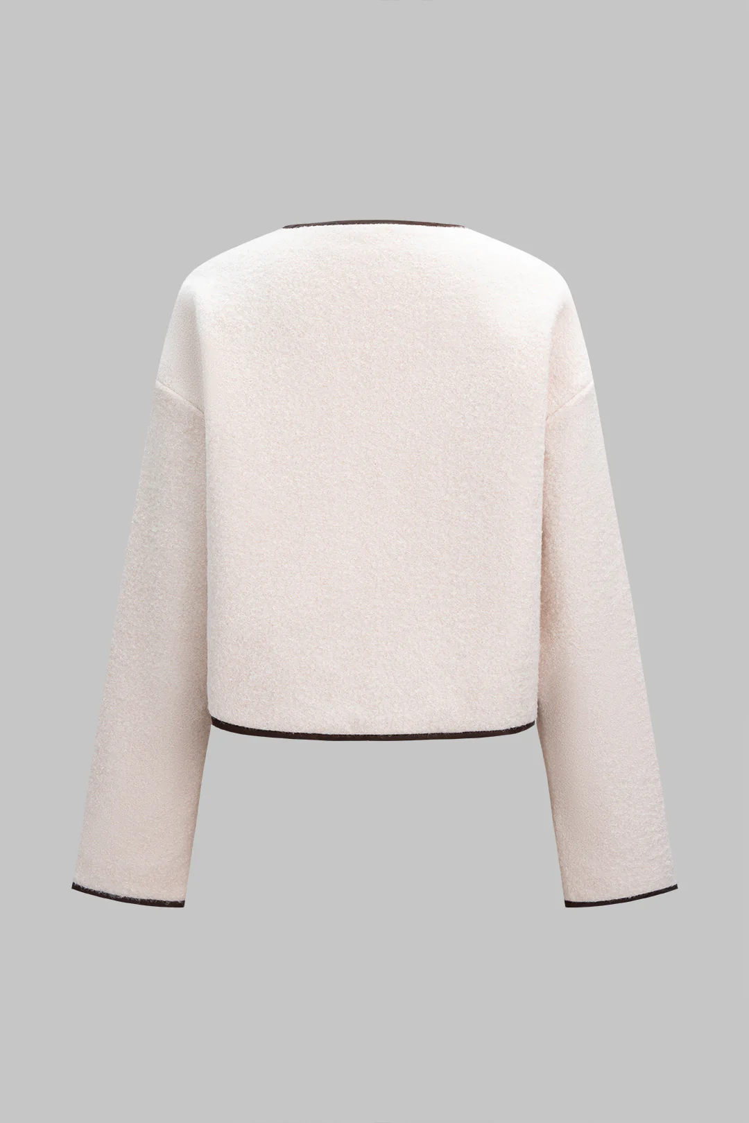 Round Neck Bow Tie-Up Coat - Weenar